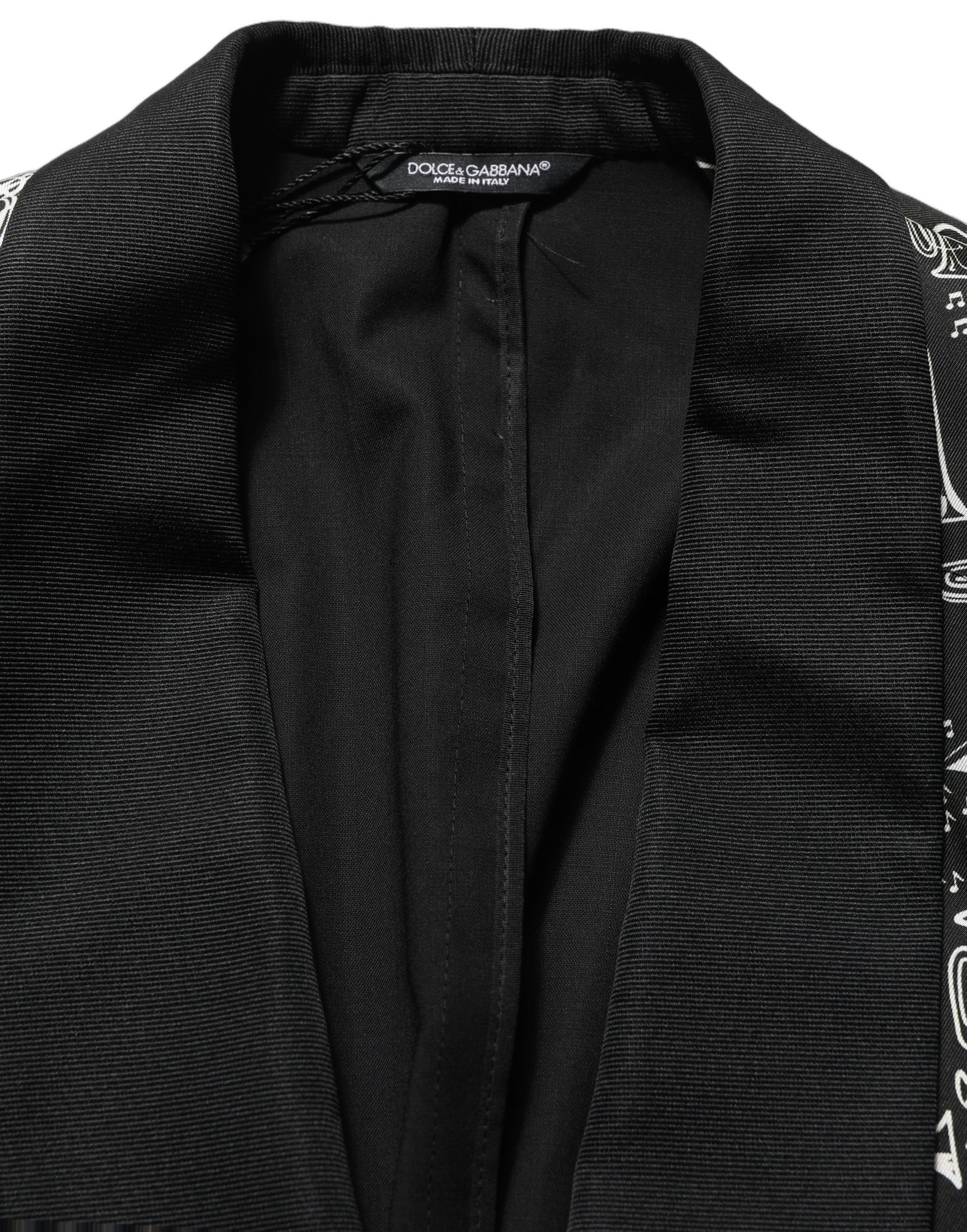 Dolce & Gabbana Black Crystal Embellished Coat Blazer Jacket - Image 6