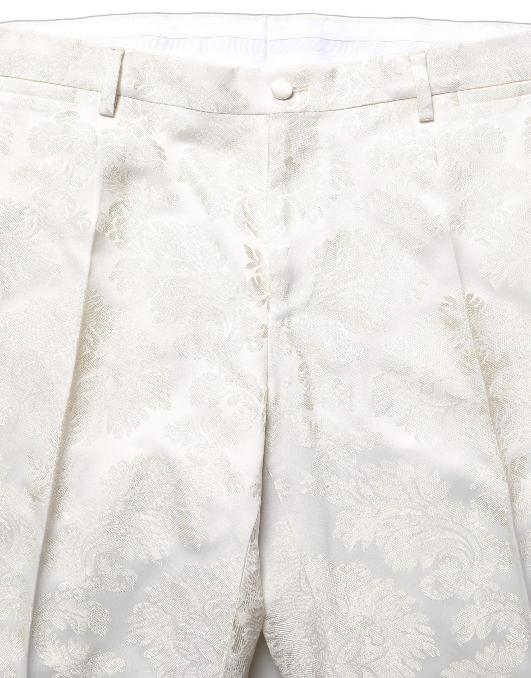 Dolce & Gabbana White Floral Men Dress Formal Trouser Pants - Image 5