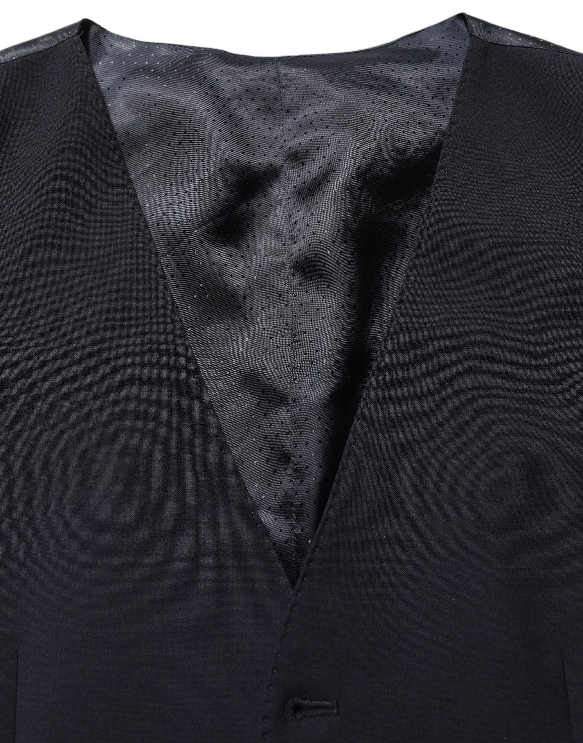 Dolce & Gabbana Black Wool Single Breasted Waistcoat Vest - Image 6