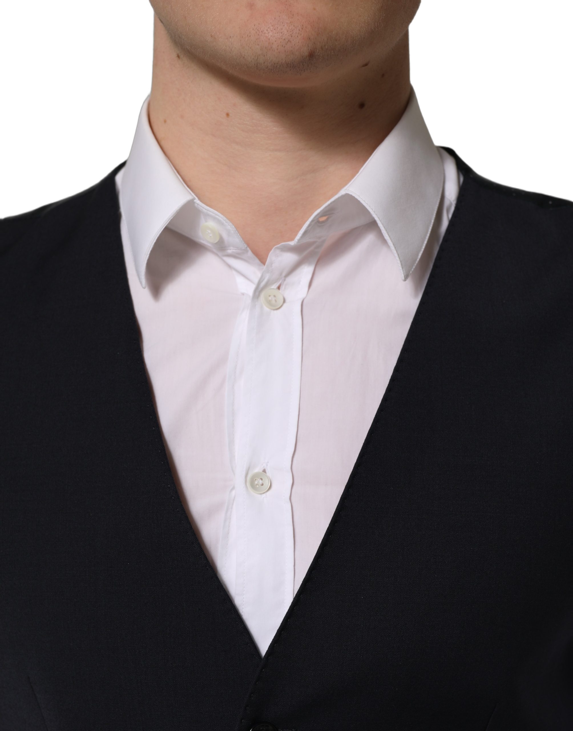 Dolce & Gabbana Black Wool Single Breasted Waistcoat Vest - Image 5