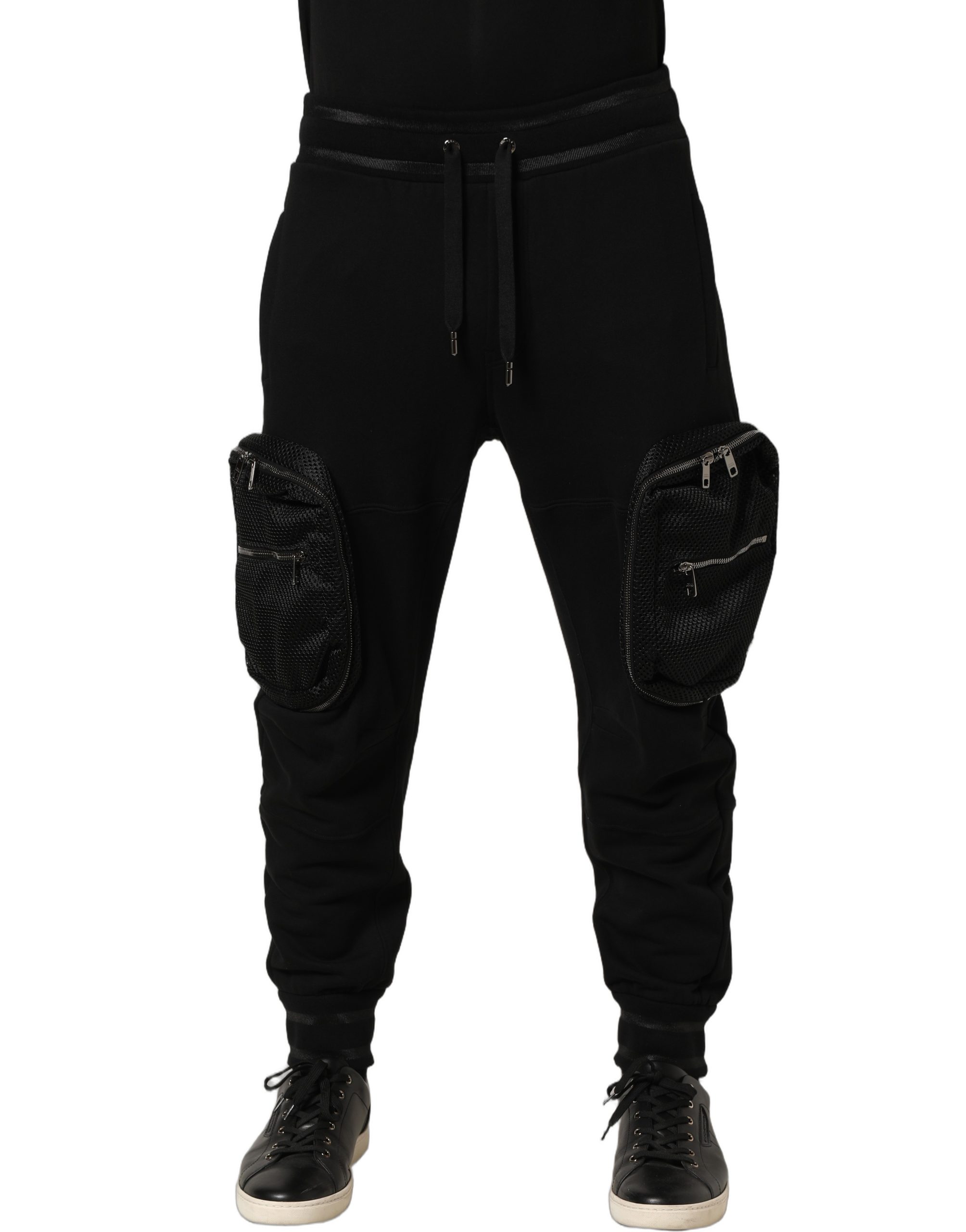 Dolce & Gabbana Black Mid Waist Cargo Jogger Sweatpants Pants - Image 2