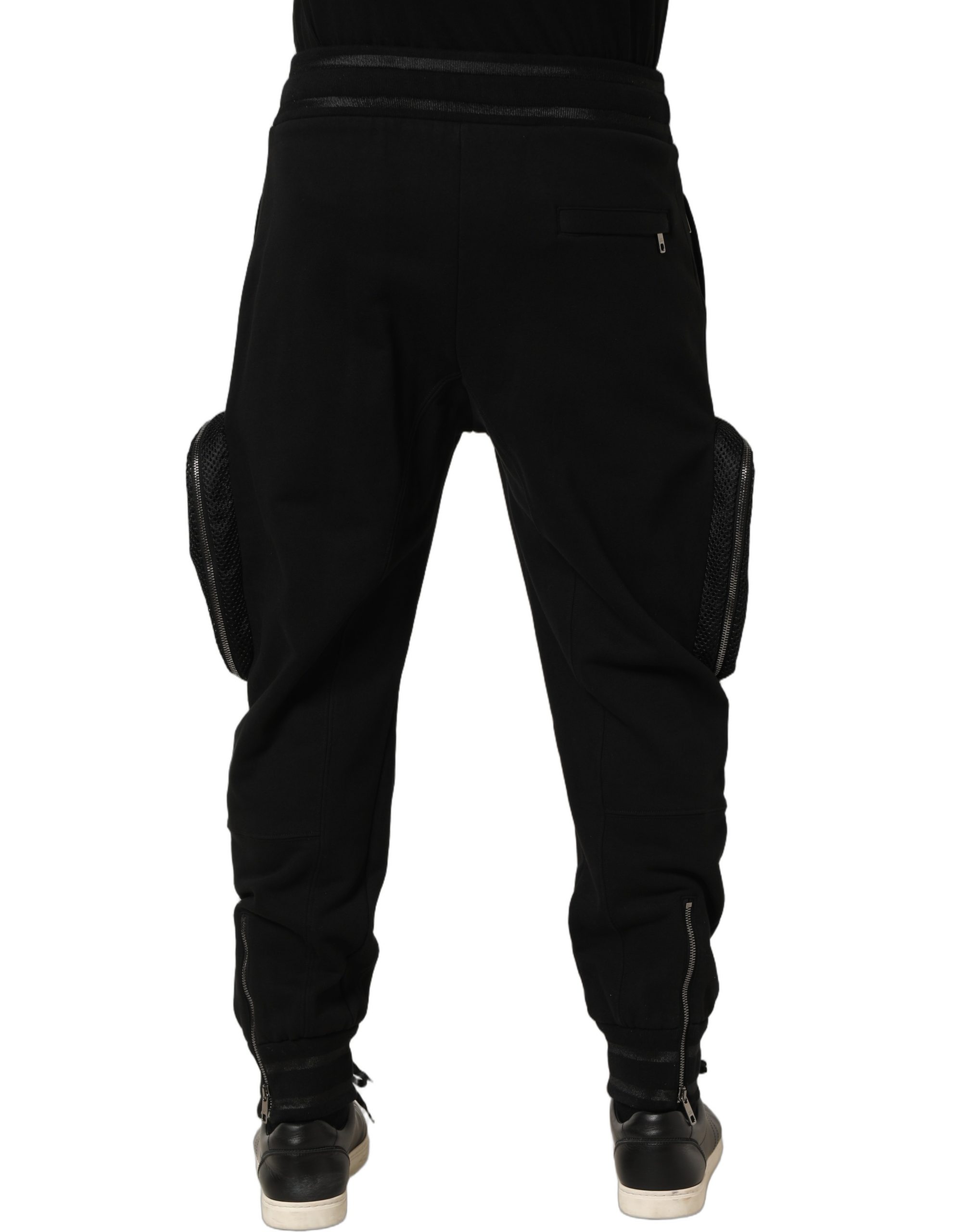 Dolce & Gabbana Black Mid Waist Cargo Jogger Sweatpants Pants - Image 4