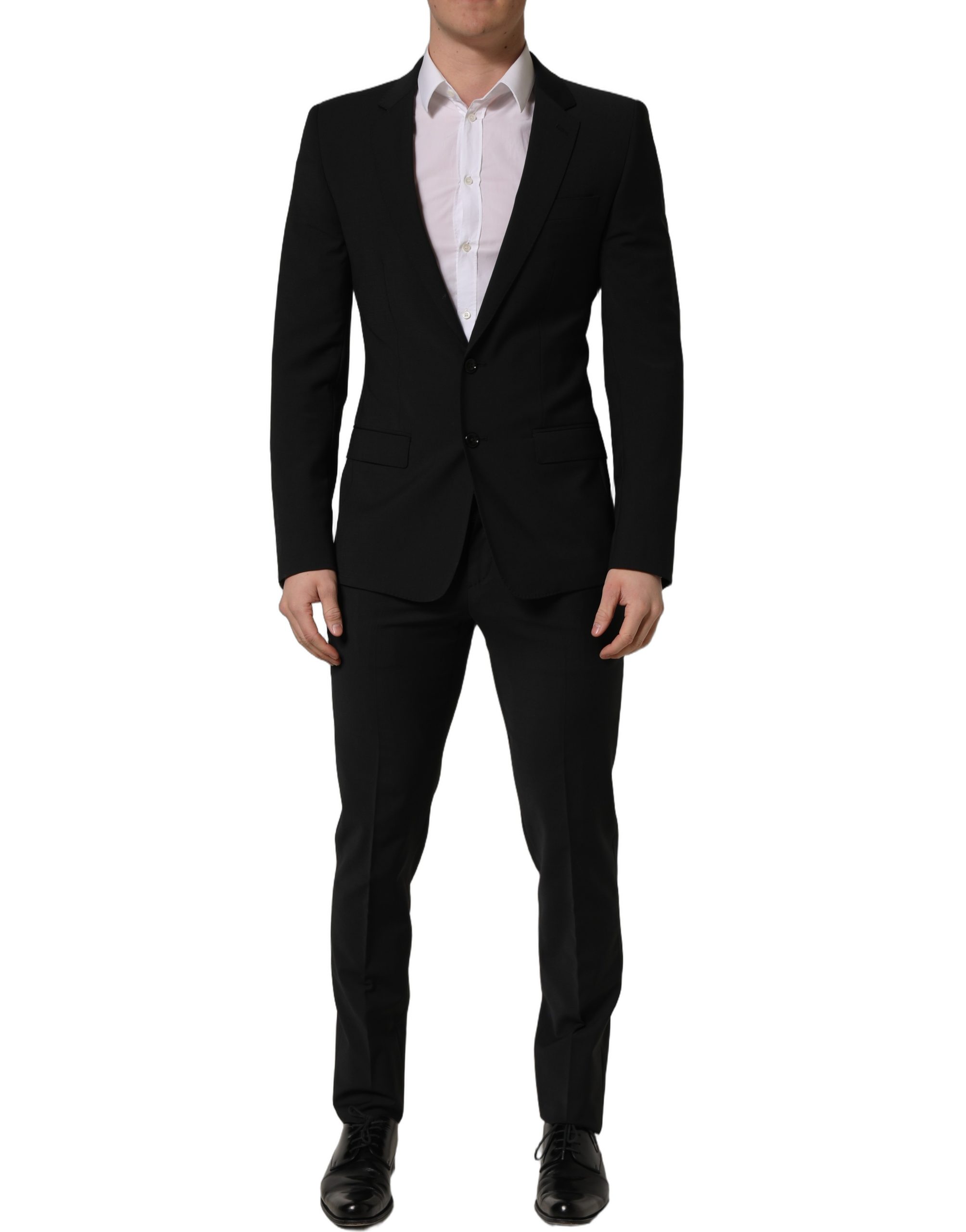 Dolce & Gabbana Black Wool Slim Fit Formal 2 Piece Men Suit - Image 2