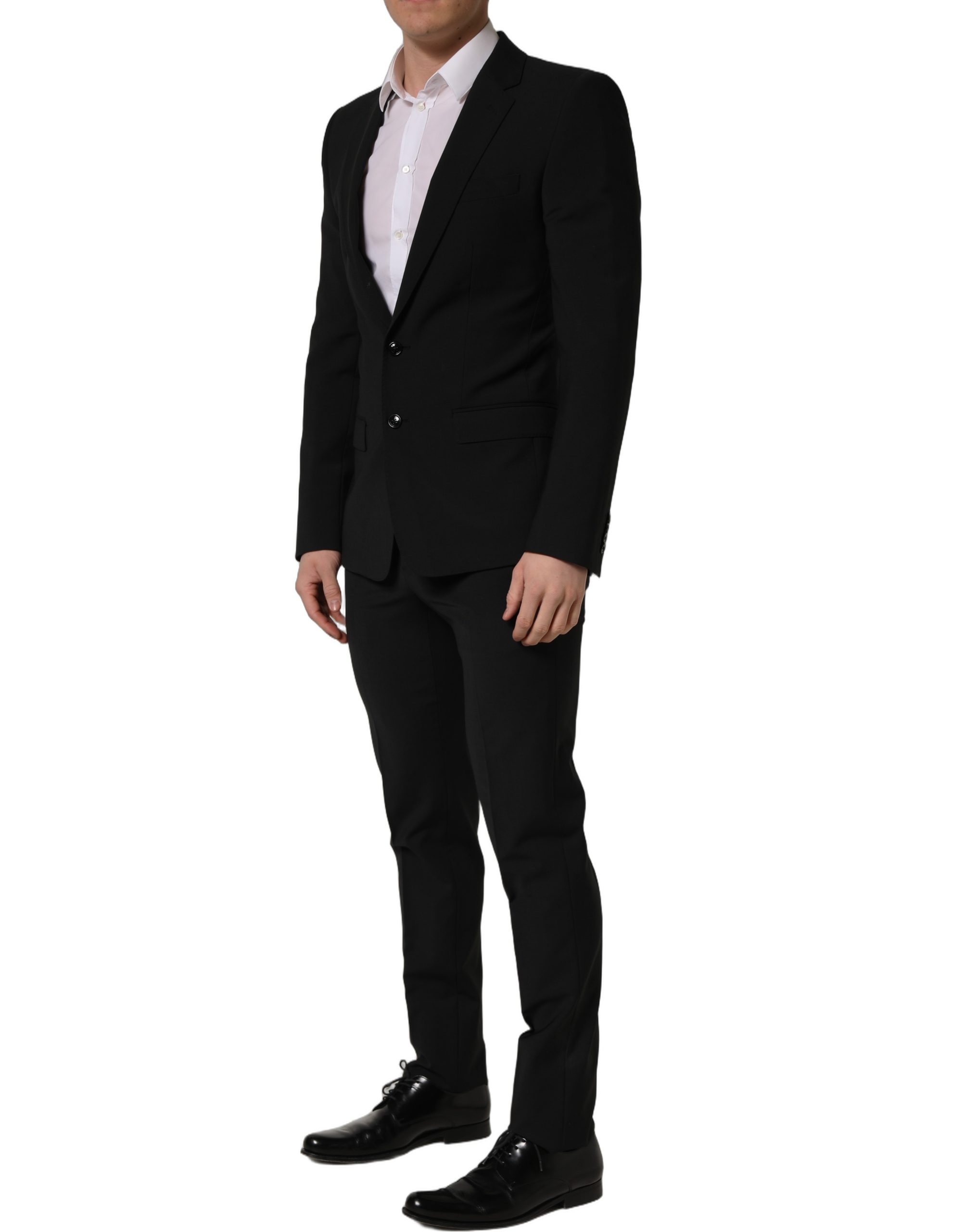 Dolce & Gabbana Black Wool Slim Fit Formal 2 Piece Men Suit - Image 3