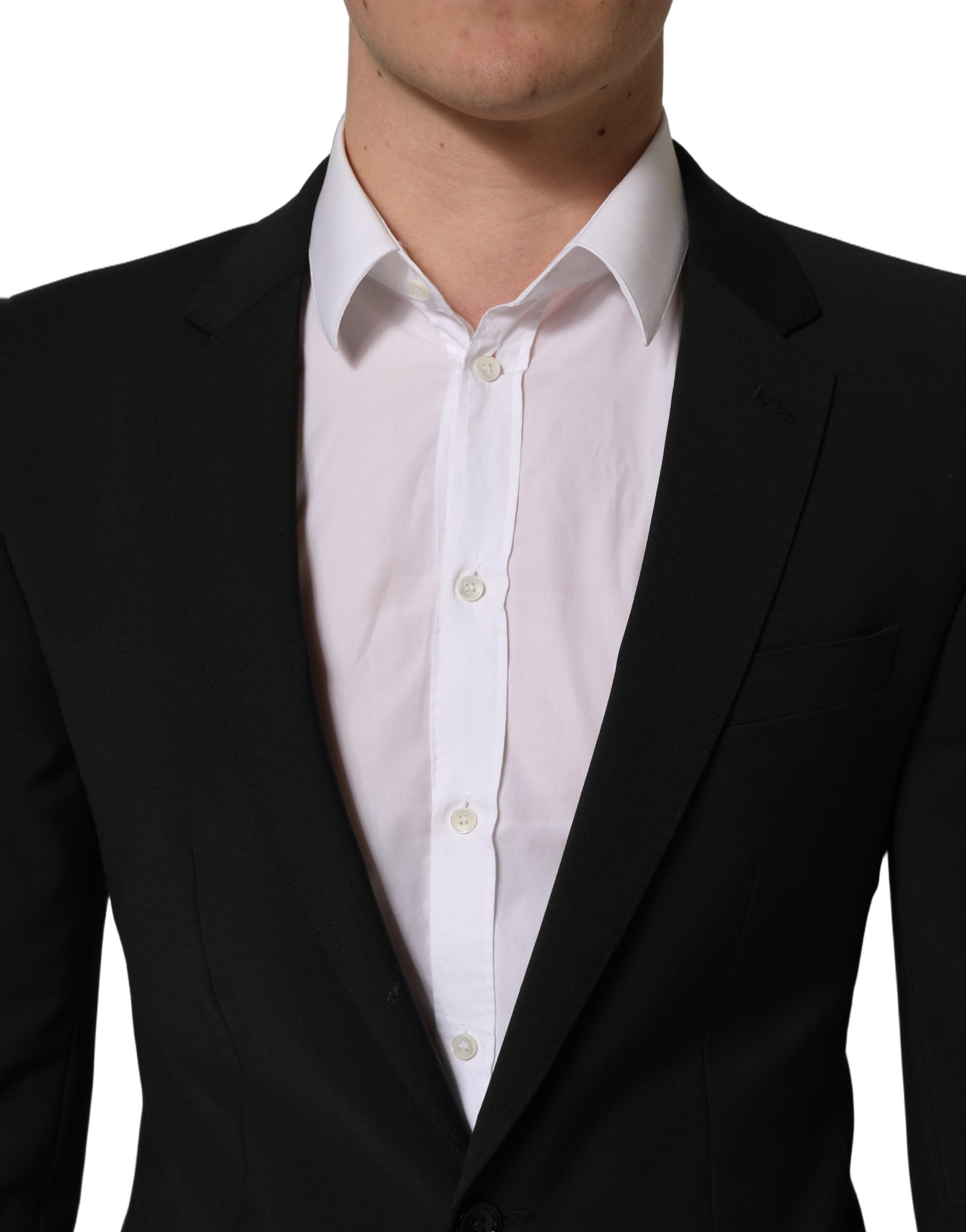 Dolce & Gabbana Black Wool Slim Fit Formal 2 Piece Men Suit - Image 5
