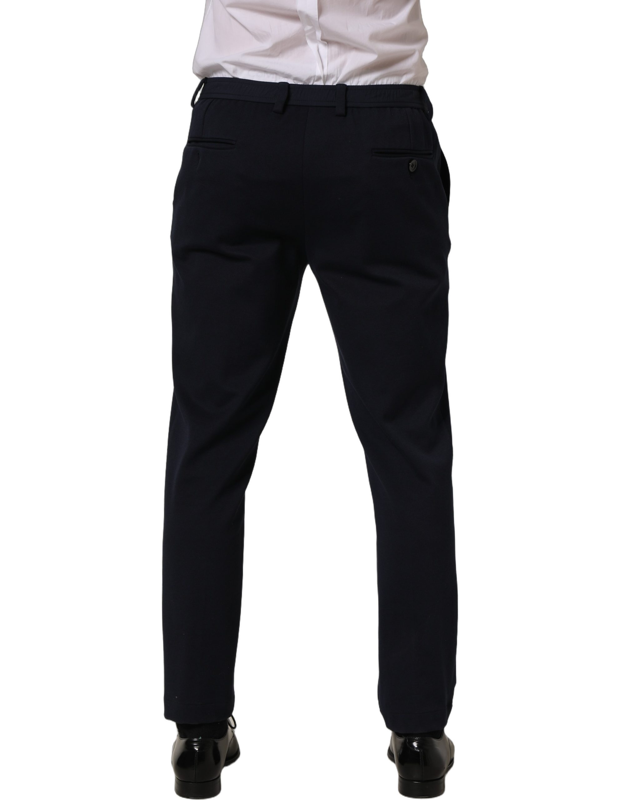 Dolce & Gabbana Black Cotton Tapered Leg Dress Trouser Pants - Image 4