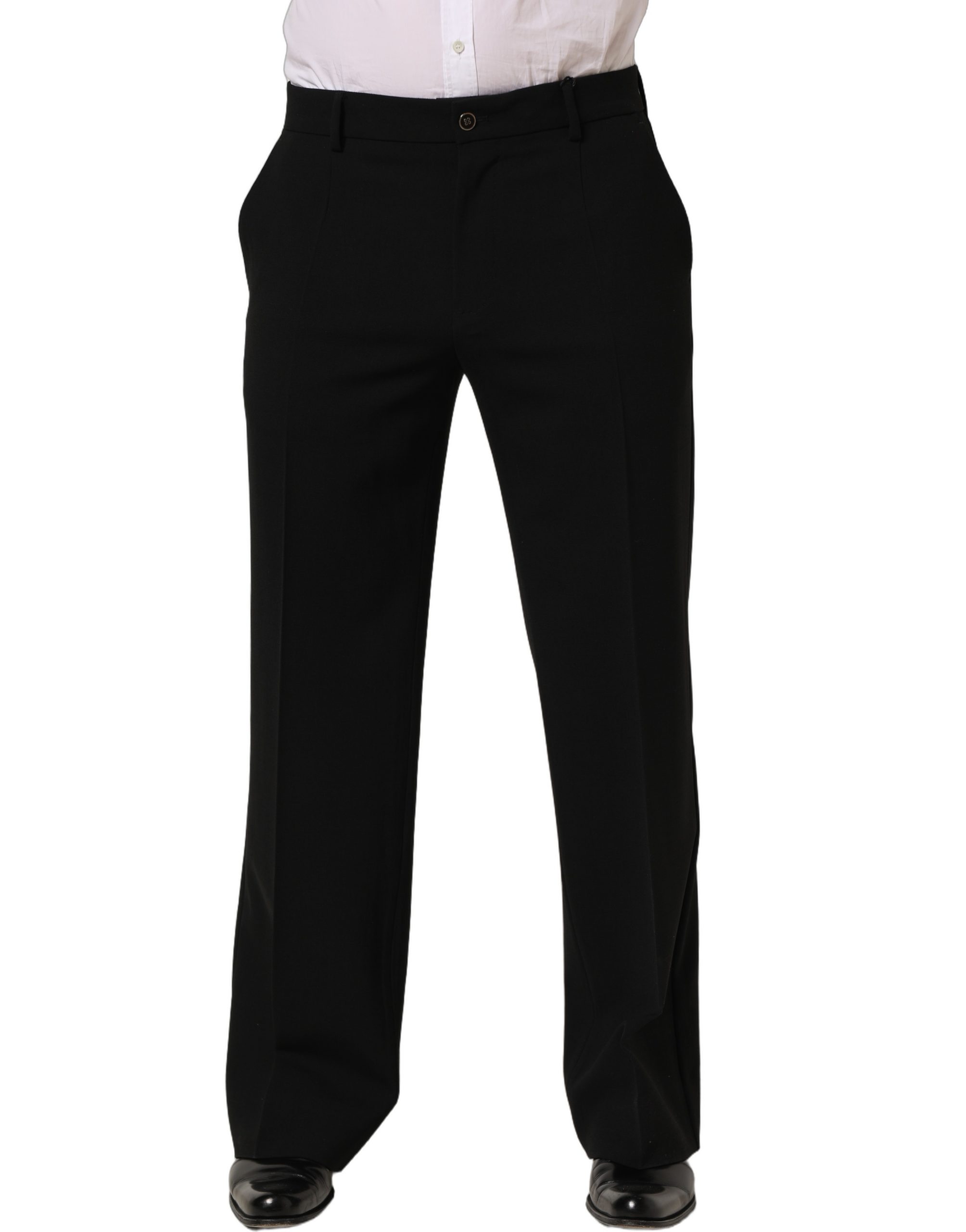 Dolce & Gabbana Black Wool Straight Men Dress Trouser Pants - Image 2