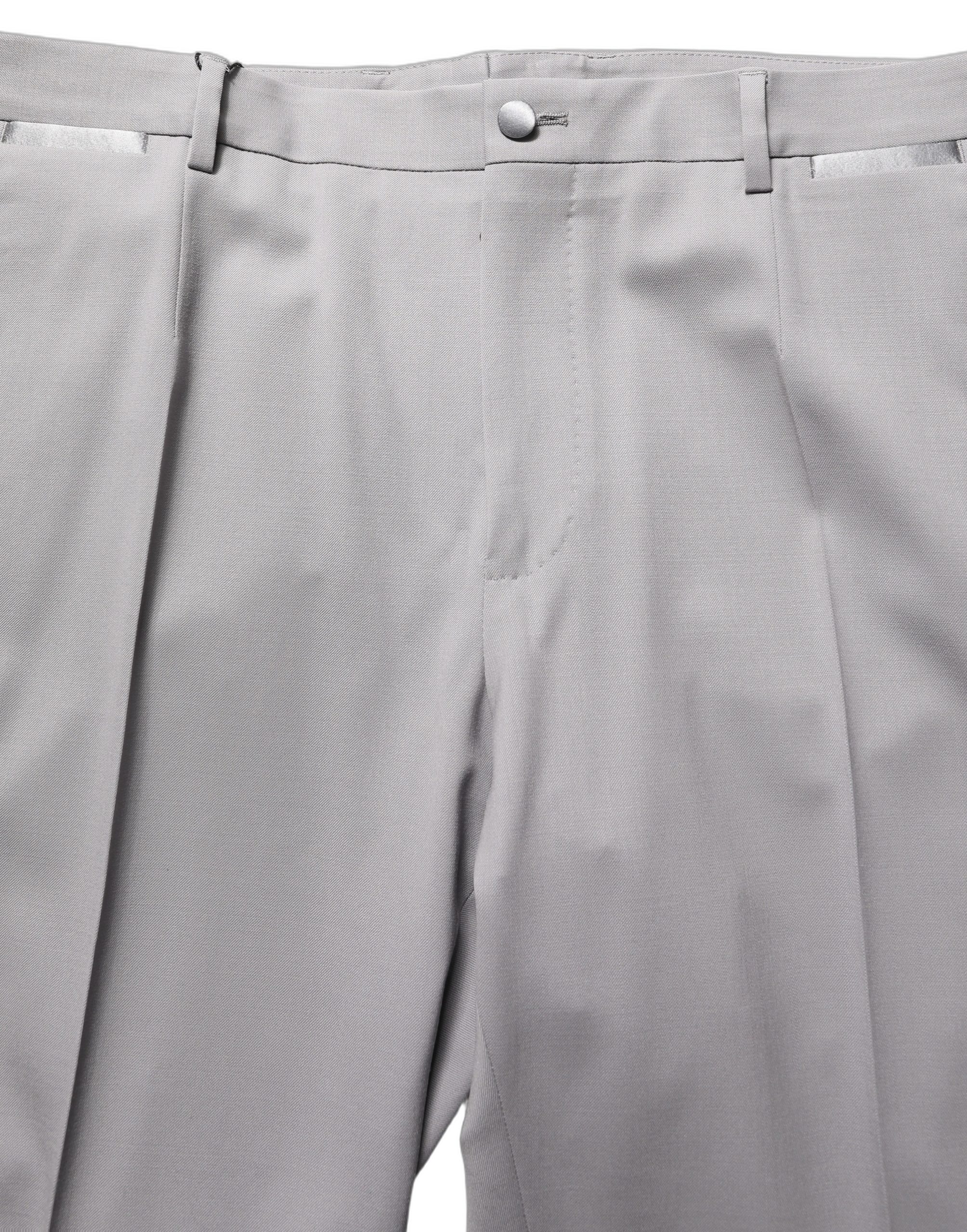 Dolce & Gabbana Gray Wool Tapered Men Dress Trouser Pants - Image 5