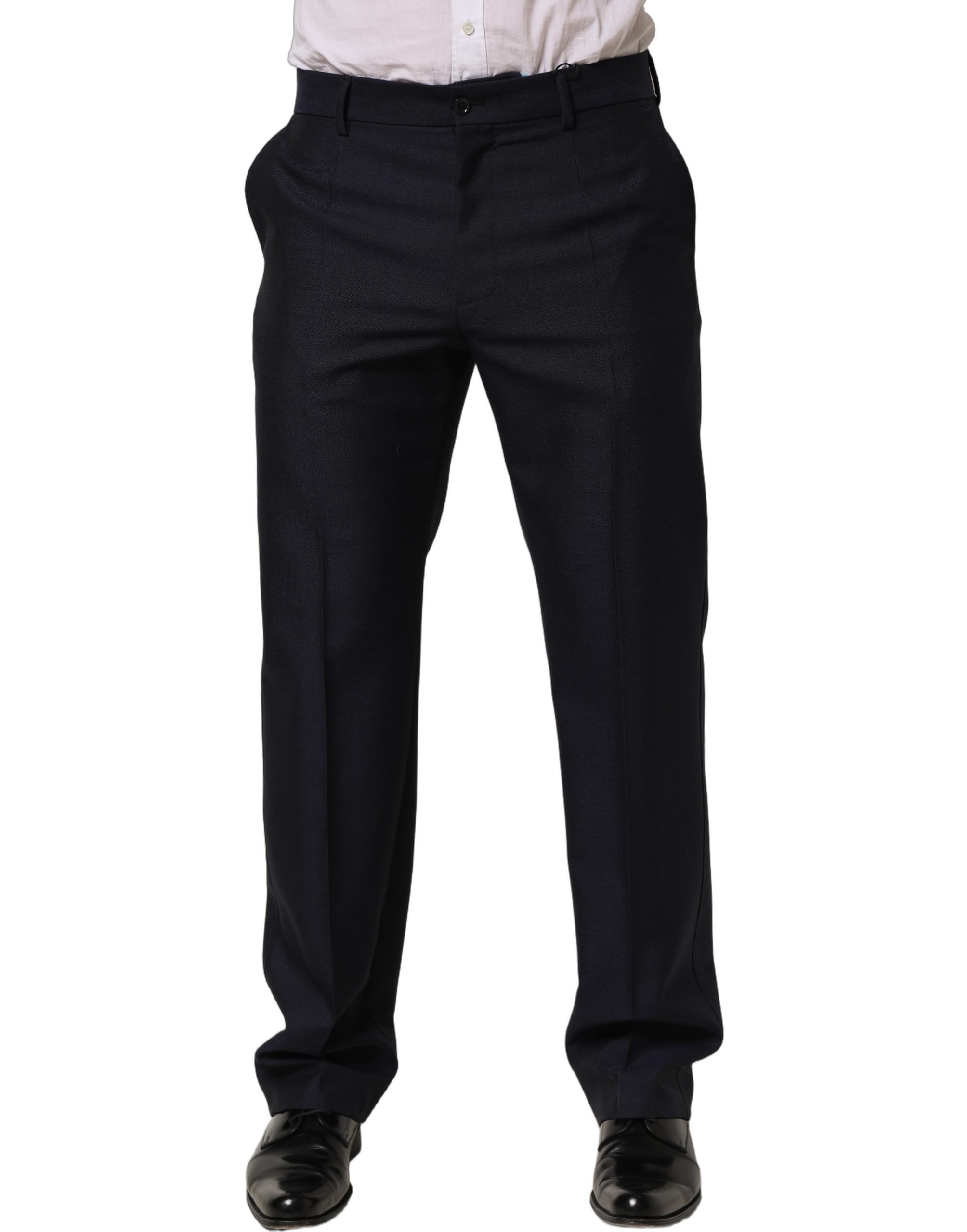 Dolce & Gabbana Black Wool Tapered Leg Dress Trouser Pants - Image 2