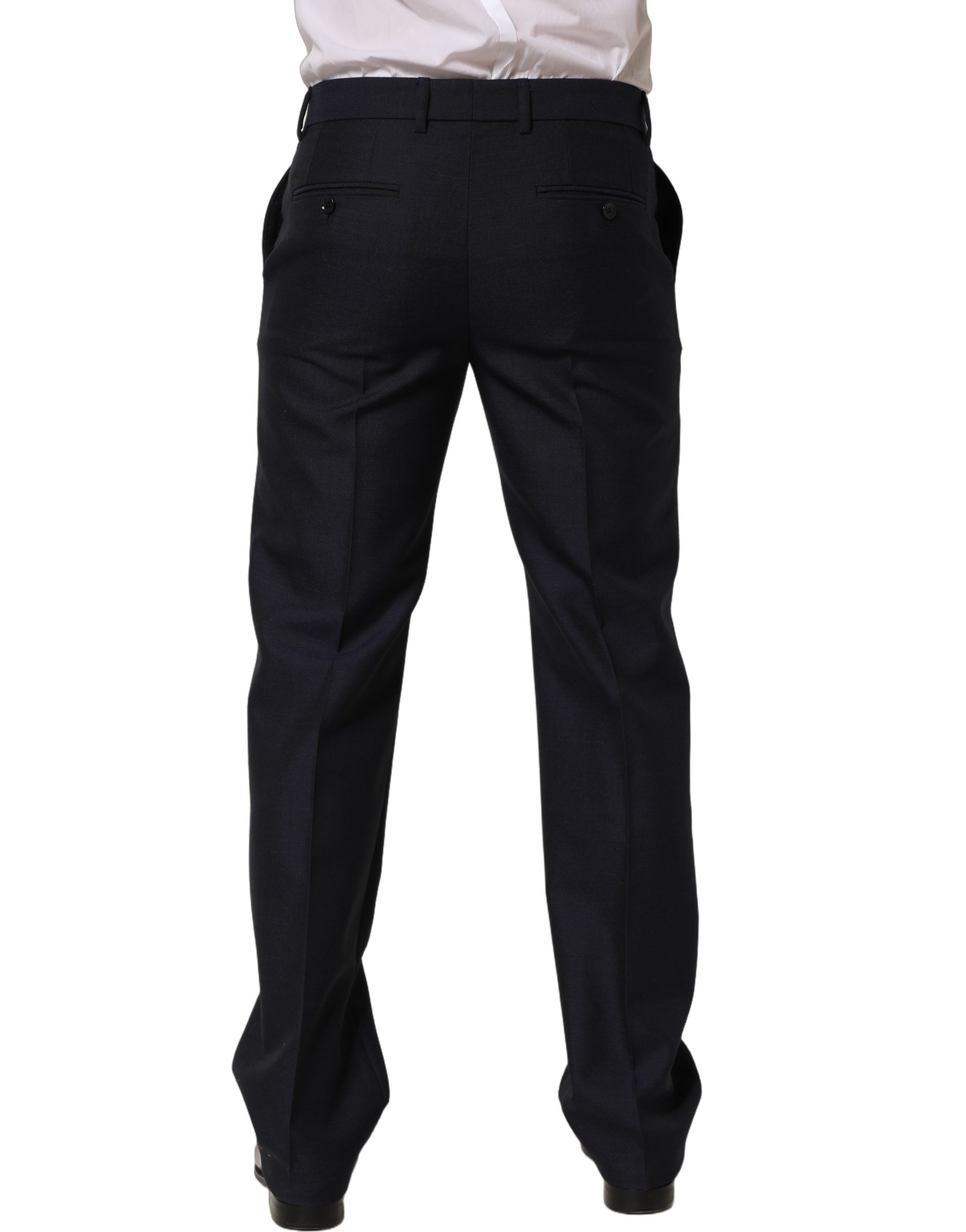 Dolce & Gabbana Black Wool Tapered Leg Dress Trouser Pants - Image 4