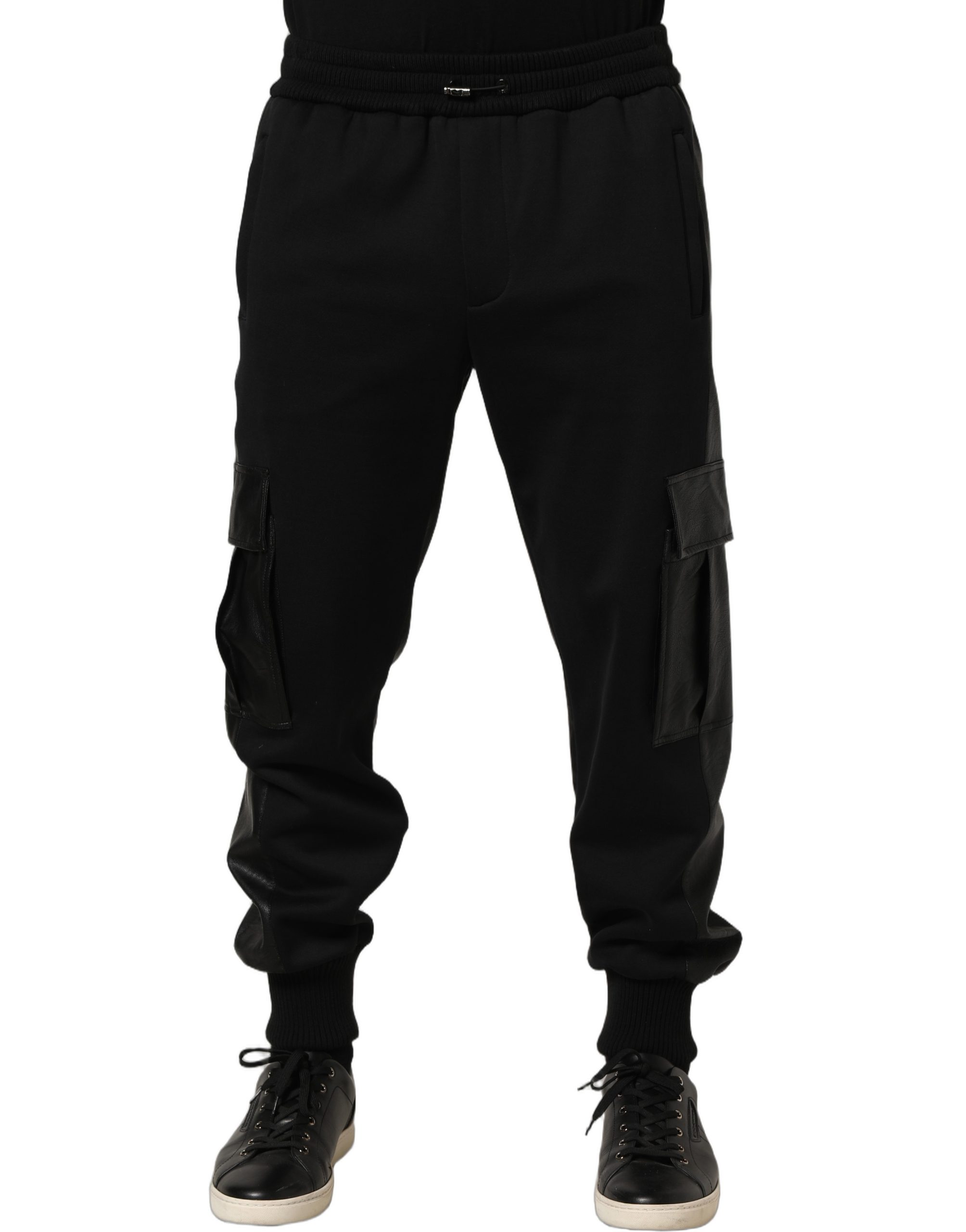 Dolce & Gabbana Black Mid Waist Cargo Jogger Sweatpants Pants - Image 2
