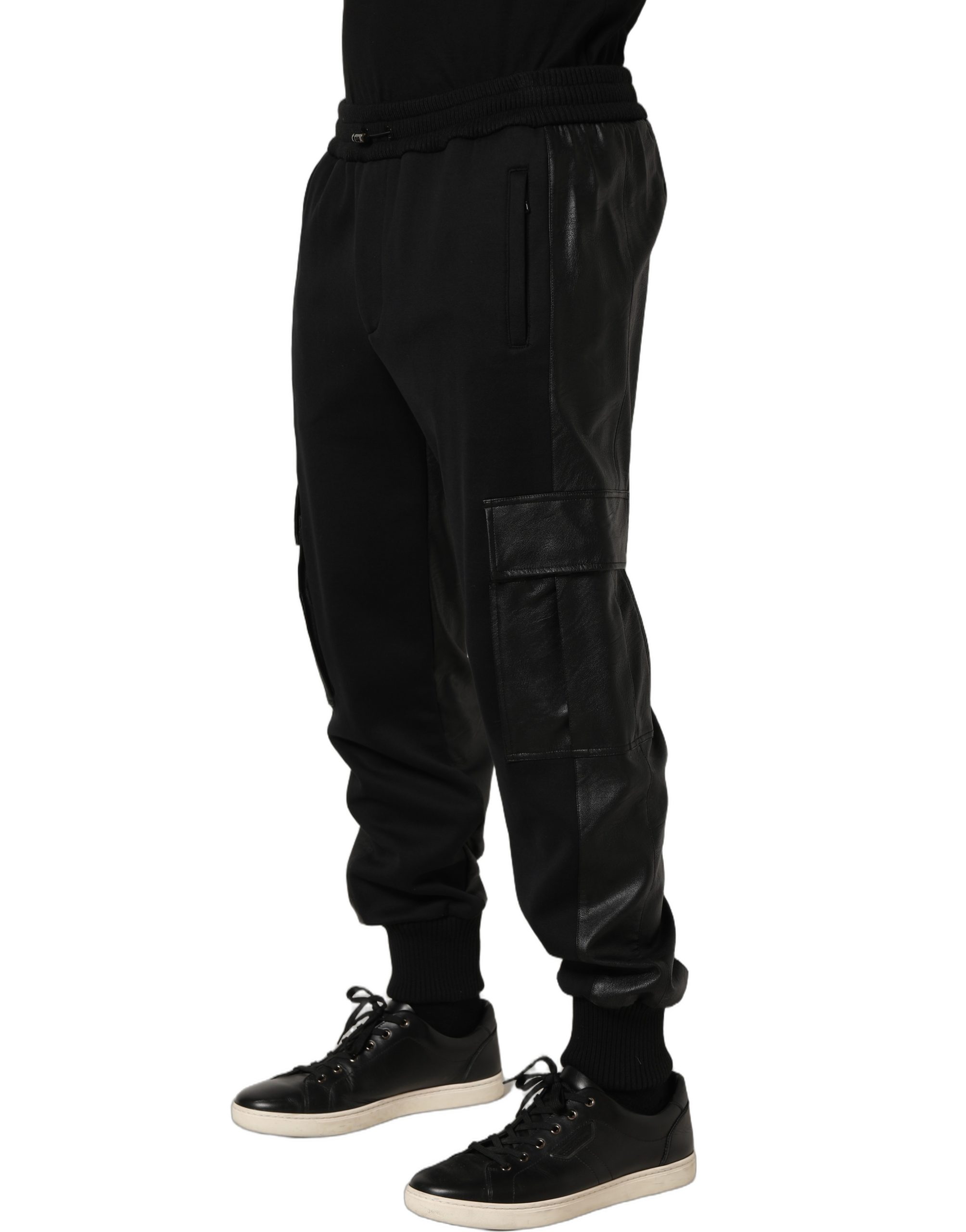 Dolce & Gabbana Black Mid Waist Cargo Jogger Sweatpants Pants - Image 3