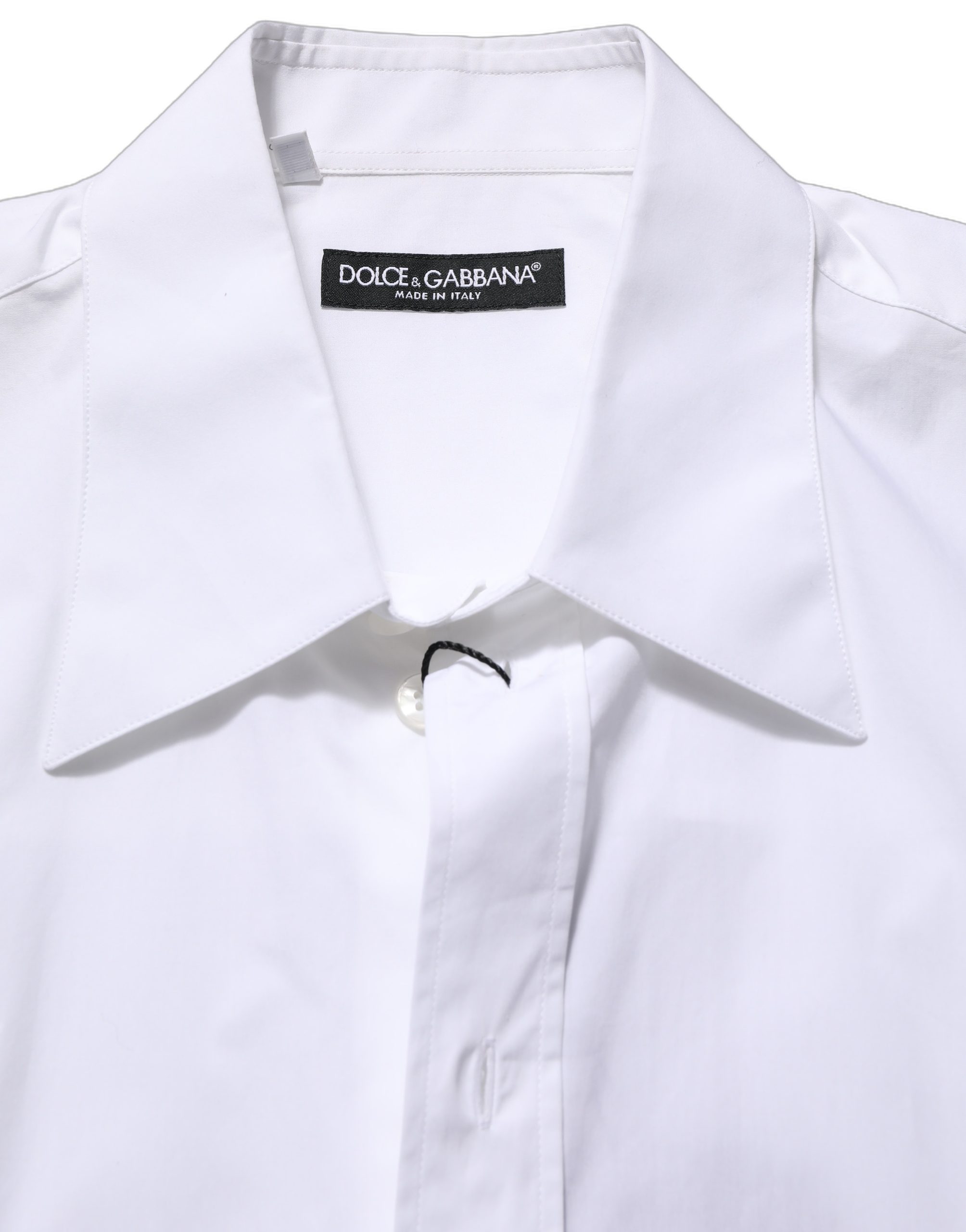 Dolce & Gabbana White Cotton Sleeveless Formal Dress Shirt - Image 6