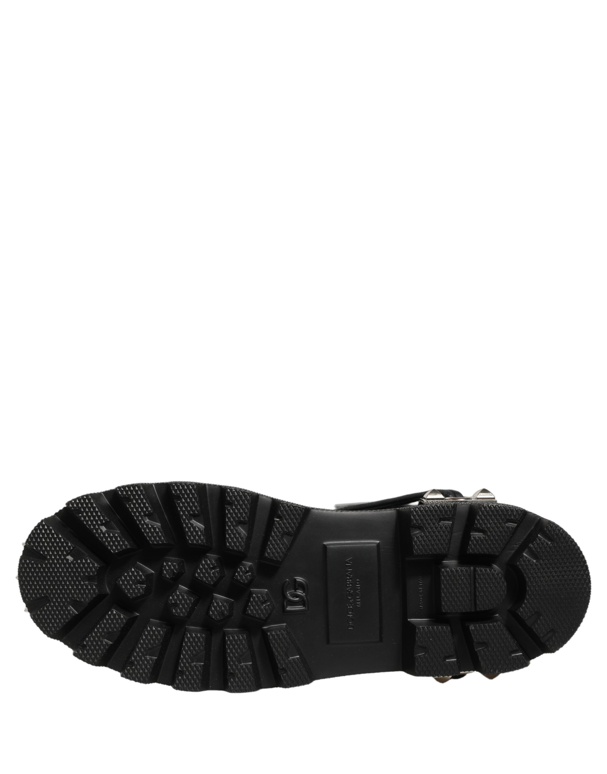Dolce & Gabbana Black Stud Platform Combat High Boots Shoes - Image 6