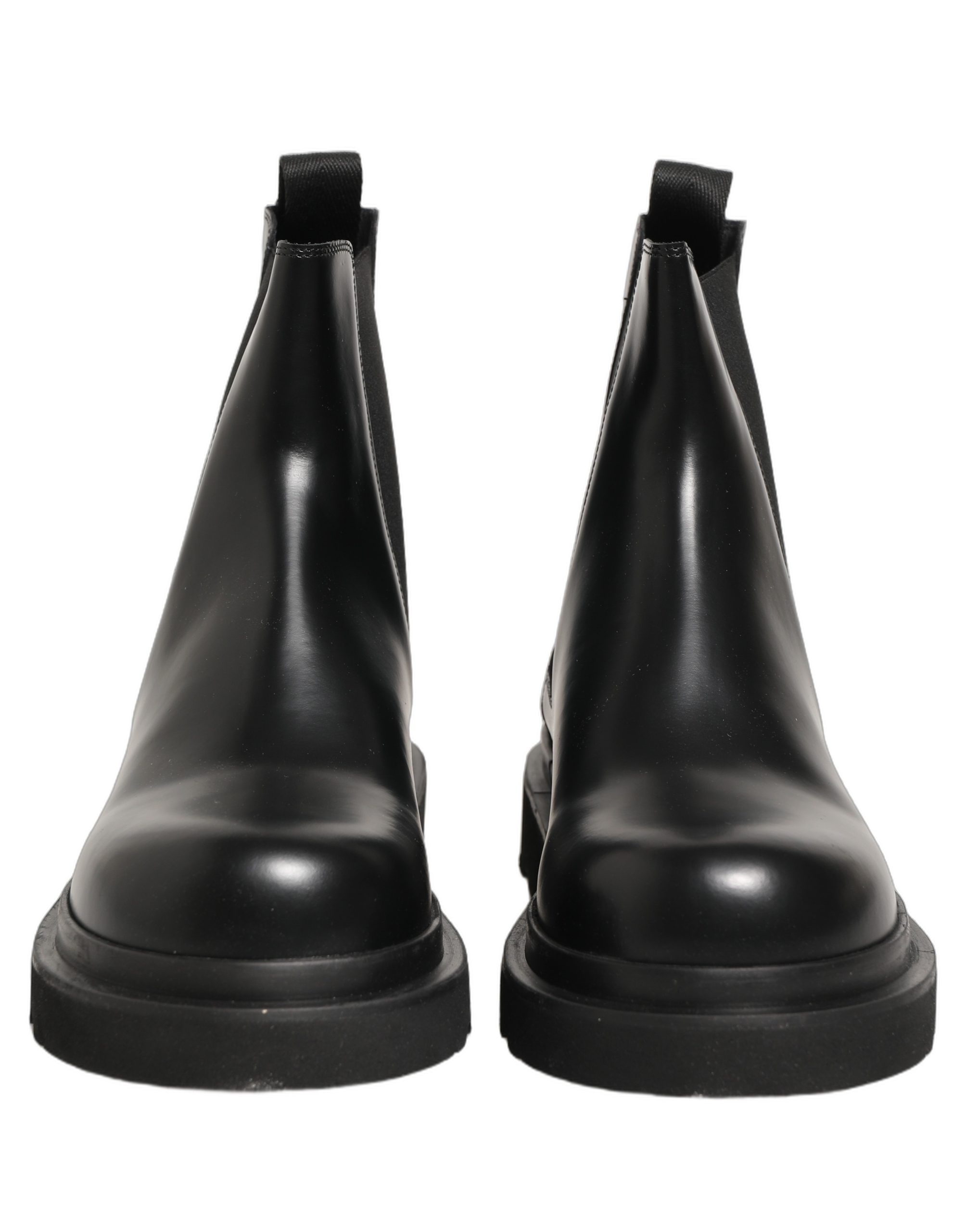 Dolce & Gabbana Black Chelsea Boots Leather Slip On Men Shoes - Image 3