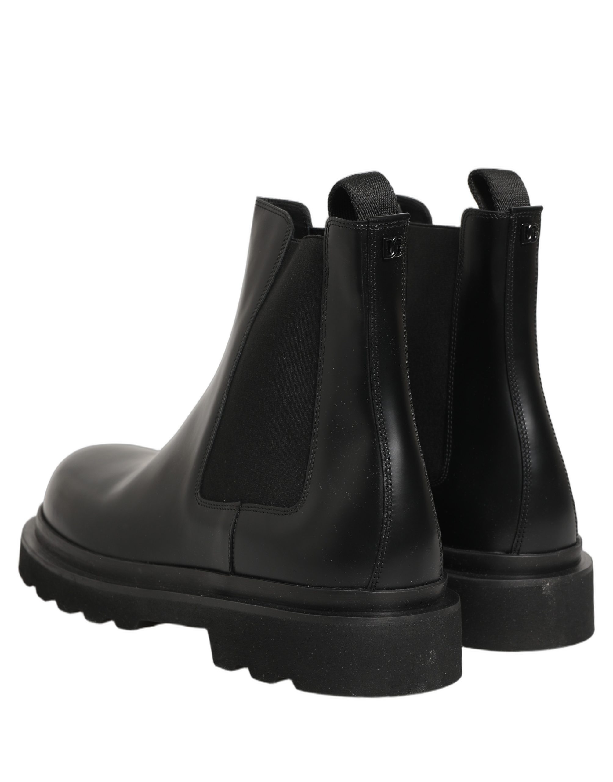 Dolce & Gabbana Black Chelsea Boots Leather Slip On Men Shoes - Image 6