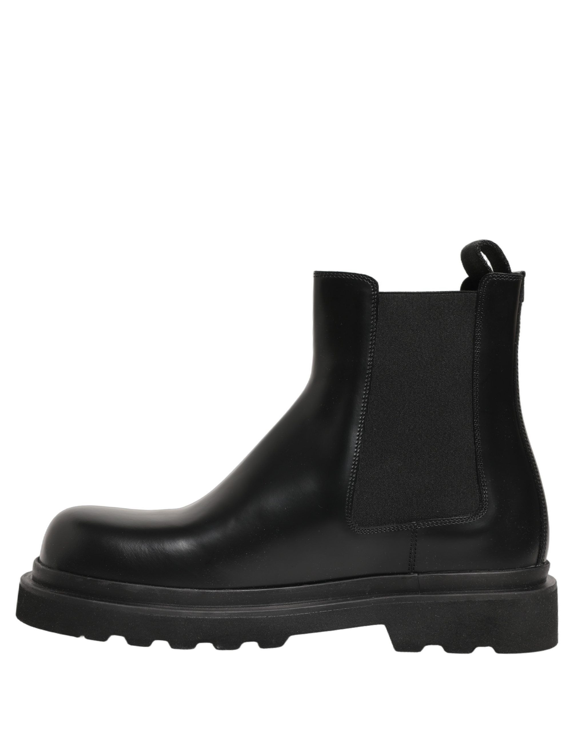 Dolce & Gabbana Black Chelsea Boots Leather Slip On Men Shoes - Image 7