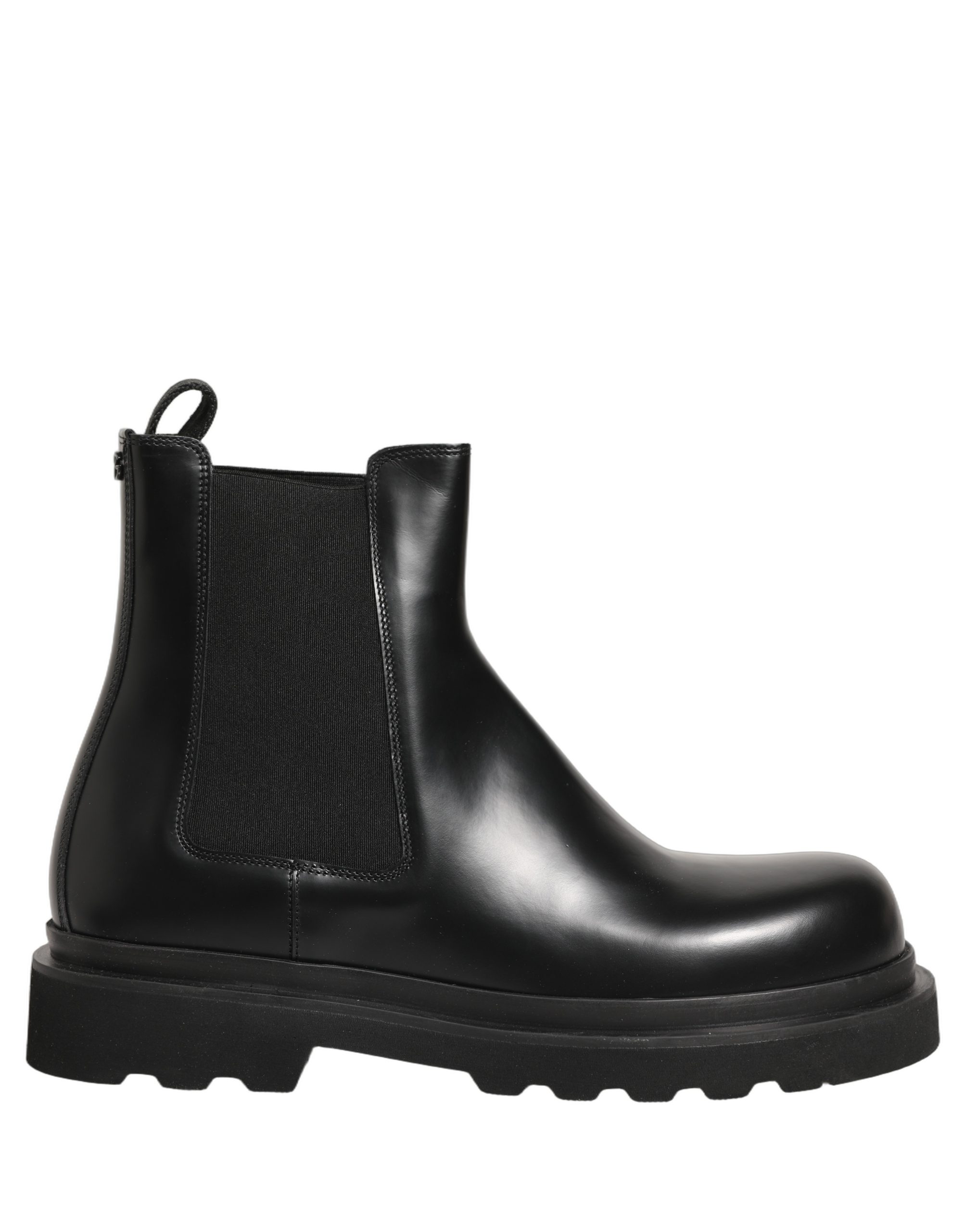 Dolce & Gabbana Black Chelsea Boots Leather Slip On Men Shoes - Image 2