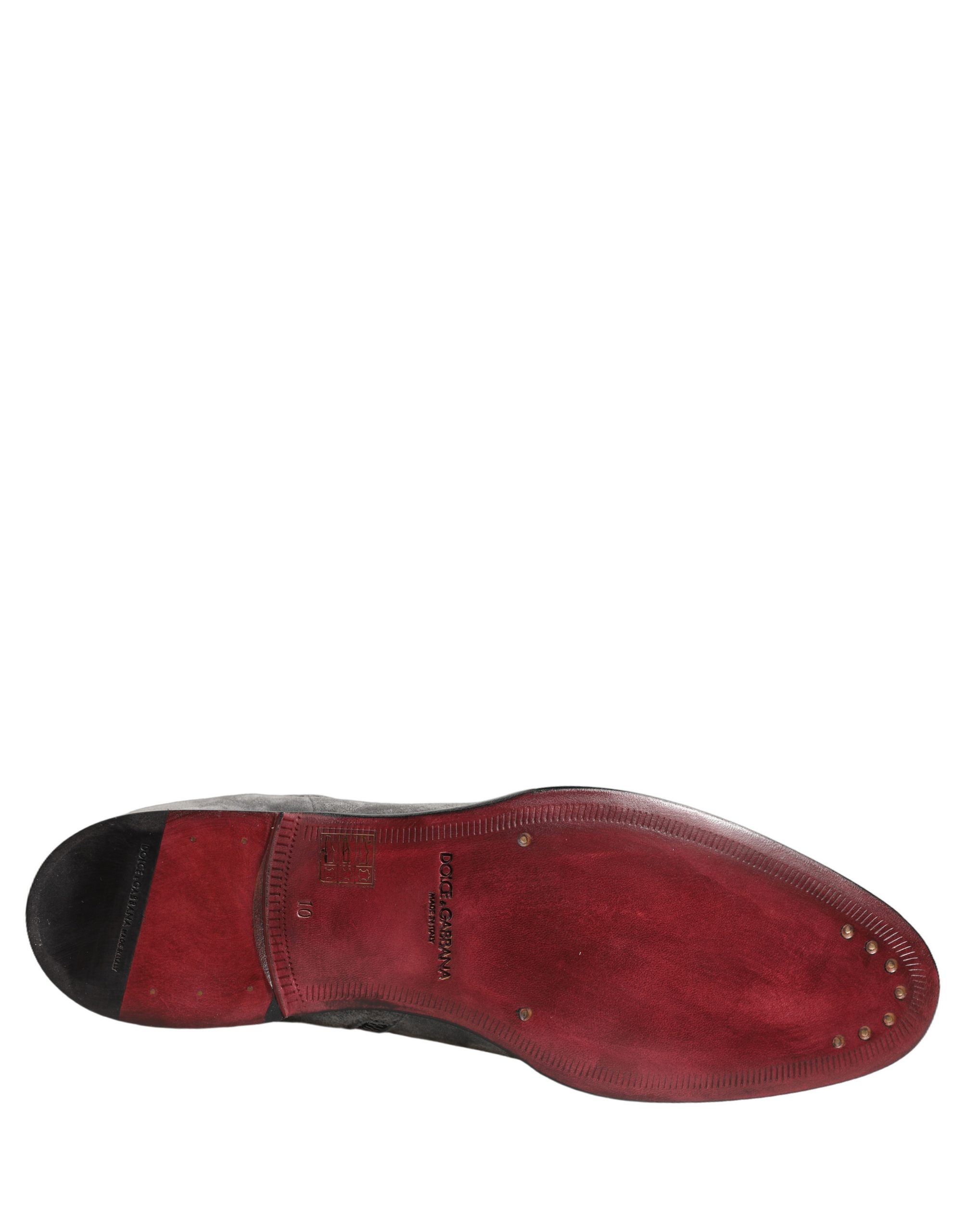 Dolce & Gabbana Gray Suede Leather Chelsea Boots Shoes - Image 8