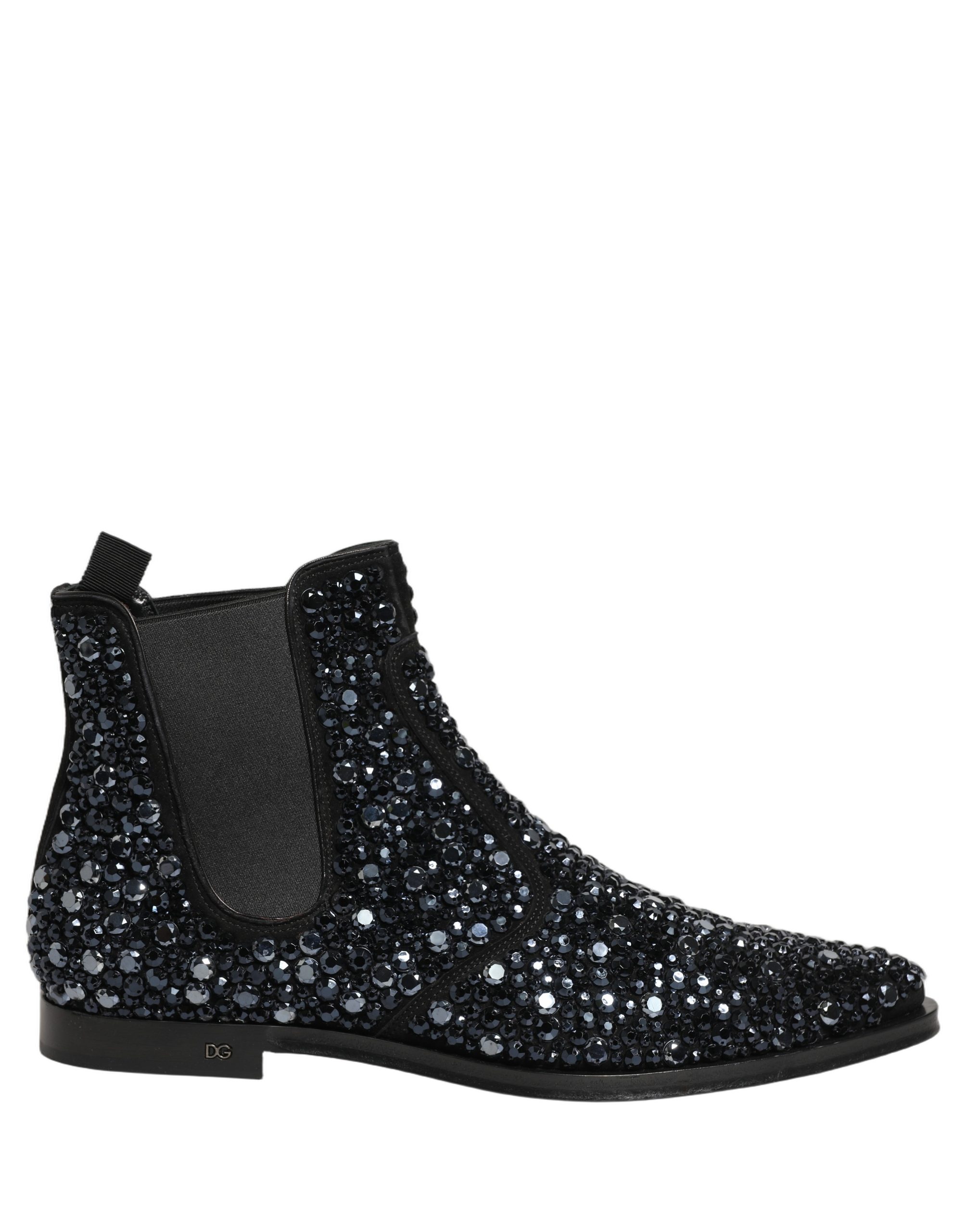 Dolce & Gabbana Black Embellished Chelsea Ankle Boots Shoes - Image 2