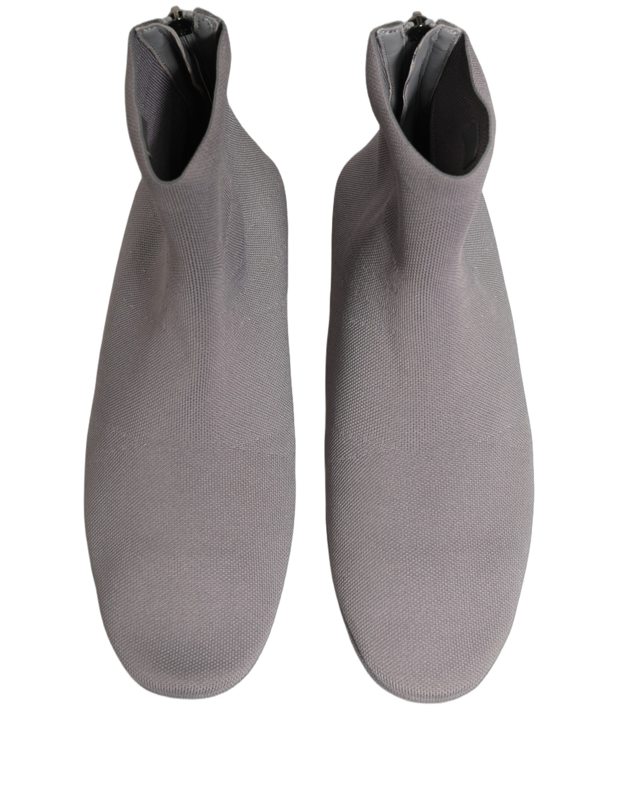 Dolce & Gabbana Gray Stretch Mesh Men Ankle Boots Shoes - Image 4