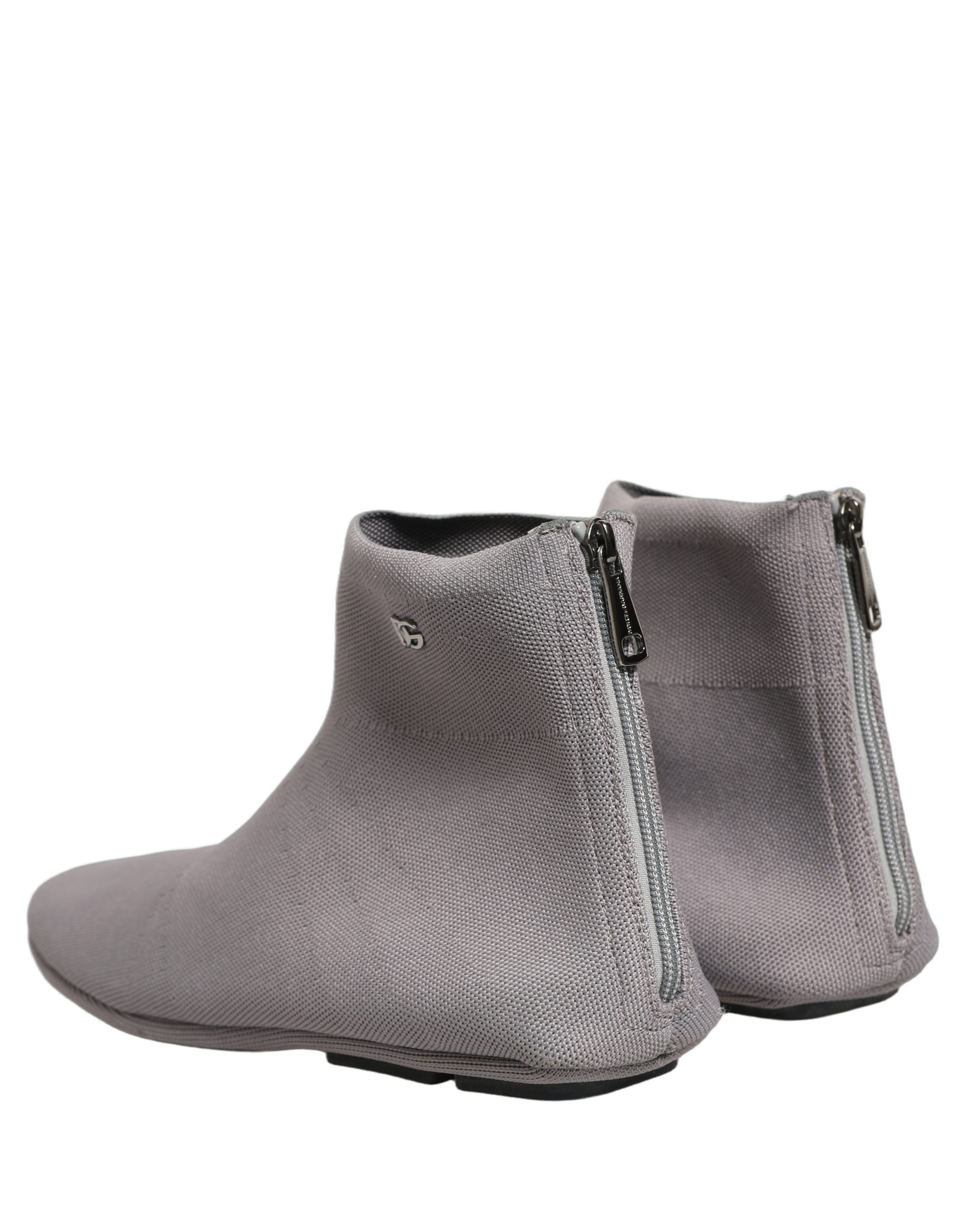 Dolce & Gabbana Gray Stretch Mesh Men Ankle Boots Shoes - Image 6
