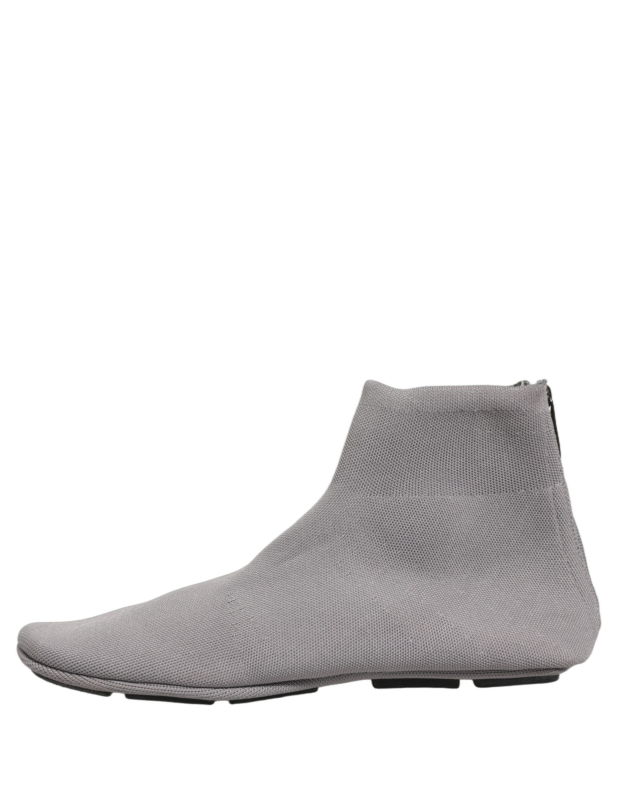 Dolce & Gabbana Gray Stretch Mesh Men Ankle Boots Shoes - Image 7