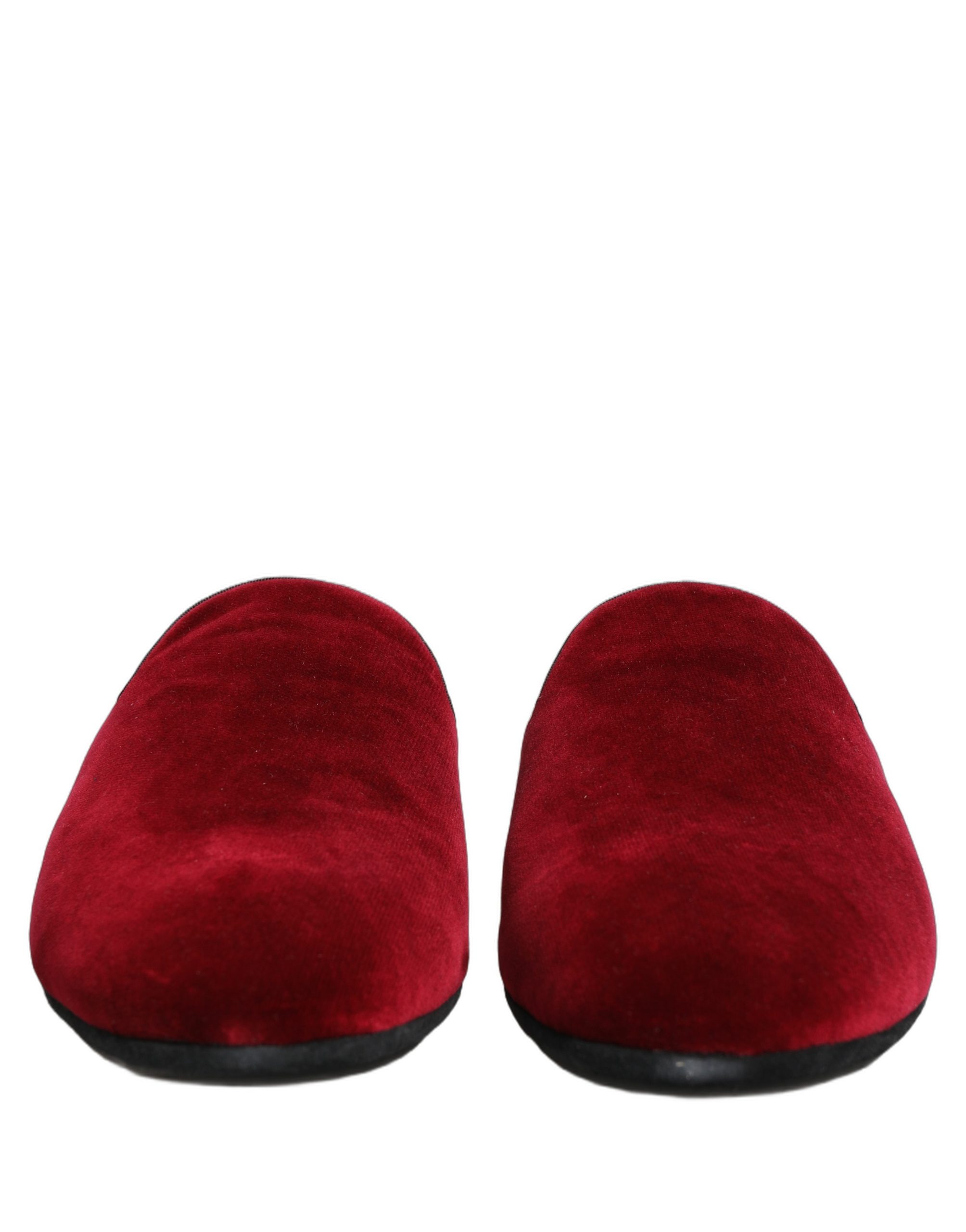 Dolce & Gabbana Red Suede Slides Flat Slipper Men Shoes - Image 3