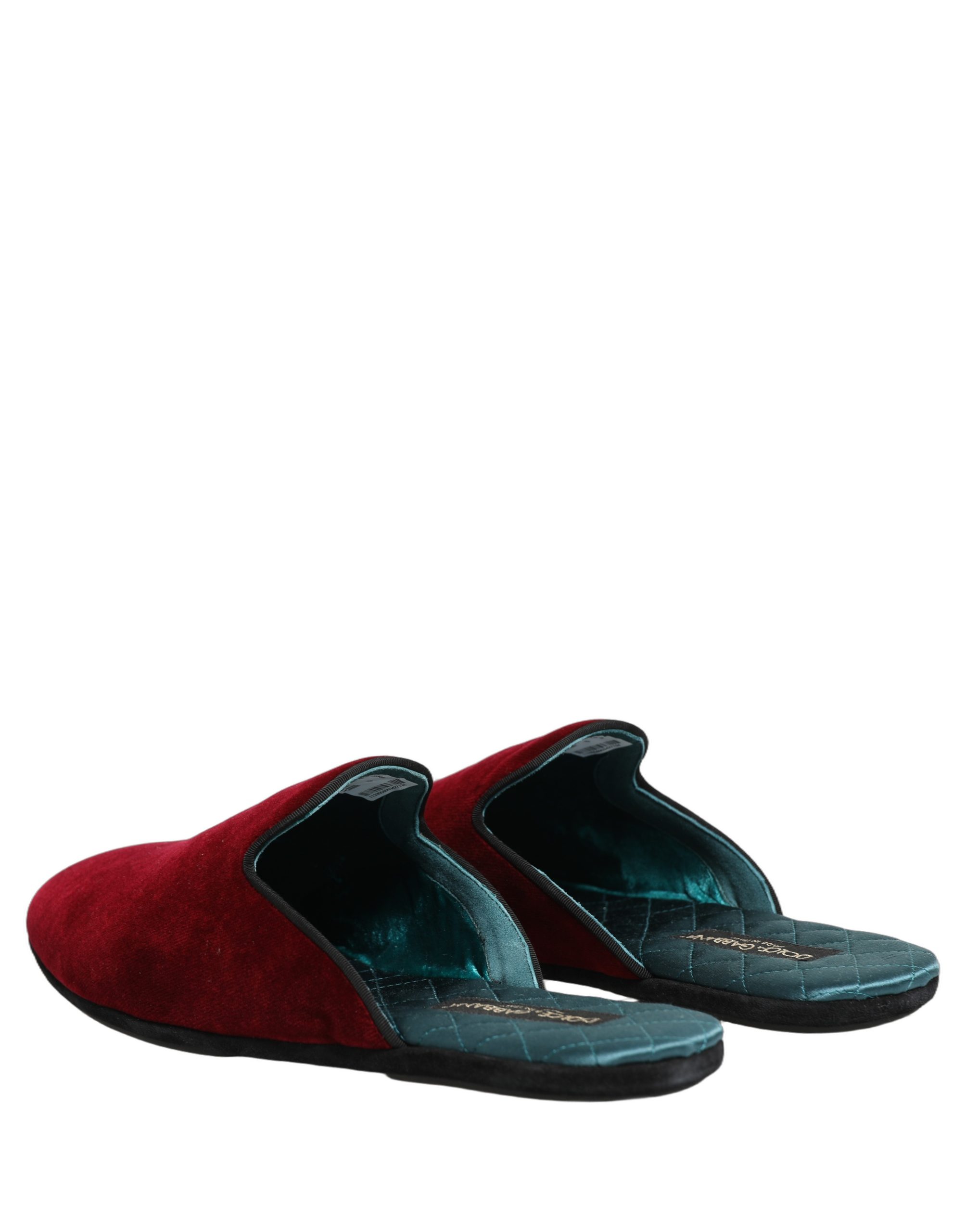 Dolce & Gabbana Red Suede Slides Flat Slipper Men Shoes - Image 6