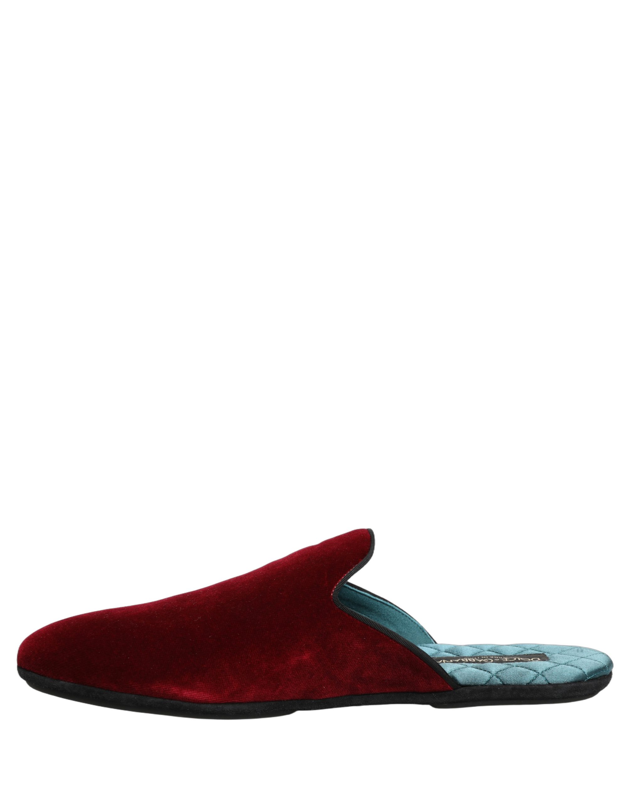Dolce & Gabbana Red Suede Slides Flat Slipper Men Shoes - Image 7