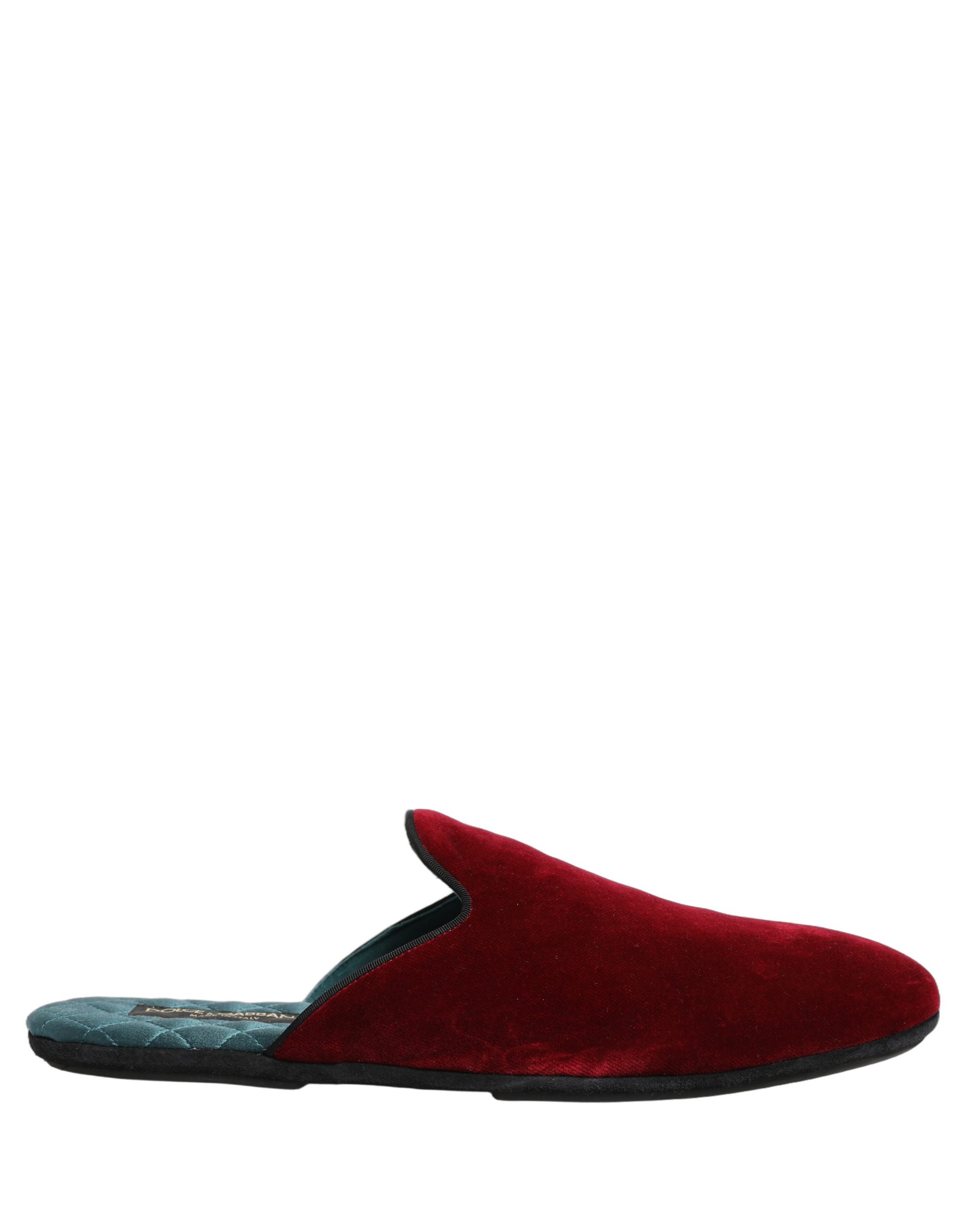 Dolce & Gabbana Red Suede Slides Flat Slipper Men Shoes - Image 2