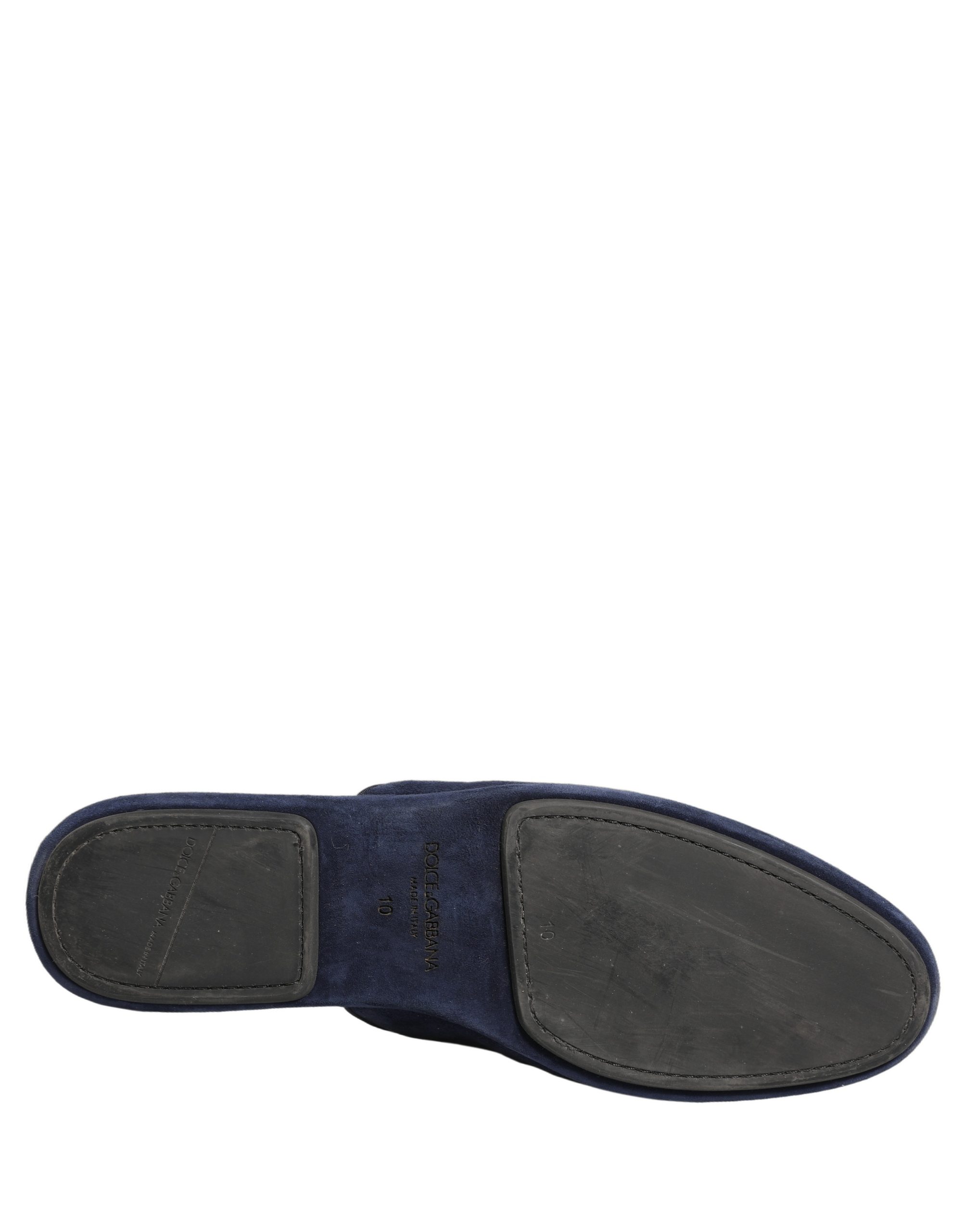 Dolce & Gabbana Blue Suede Slides Flat Slipper Men Shoes - Image 8