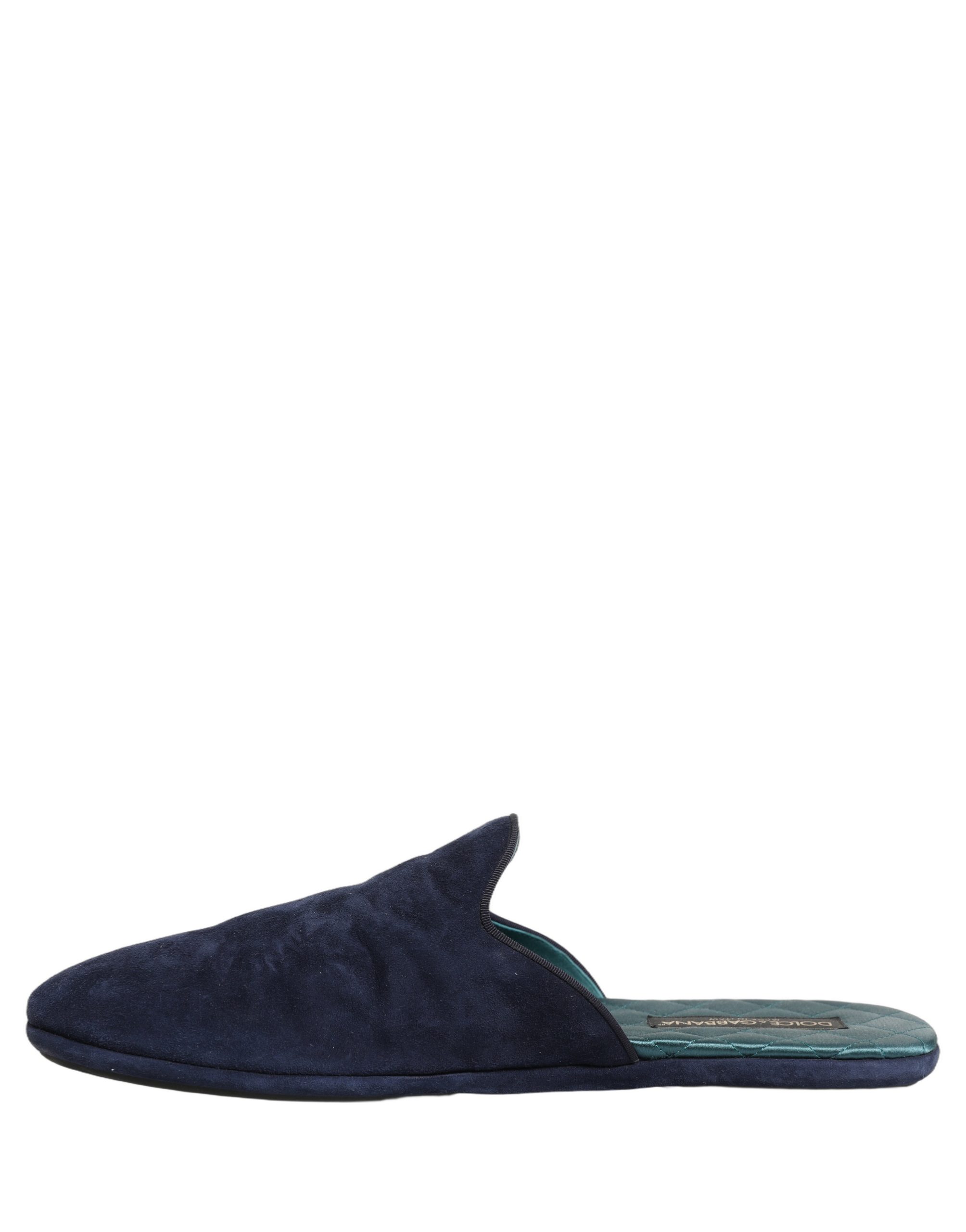 Dolce & Gabbana Blue Suede Slides Flat Slipper Men Shoes - Image 7