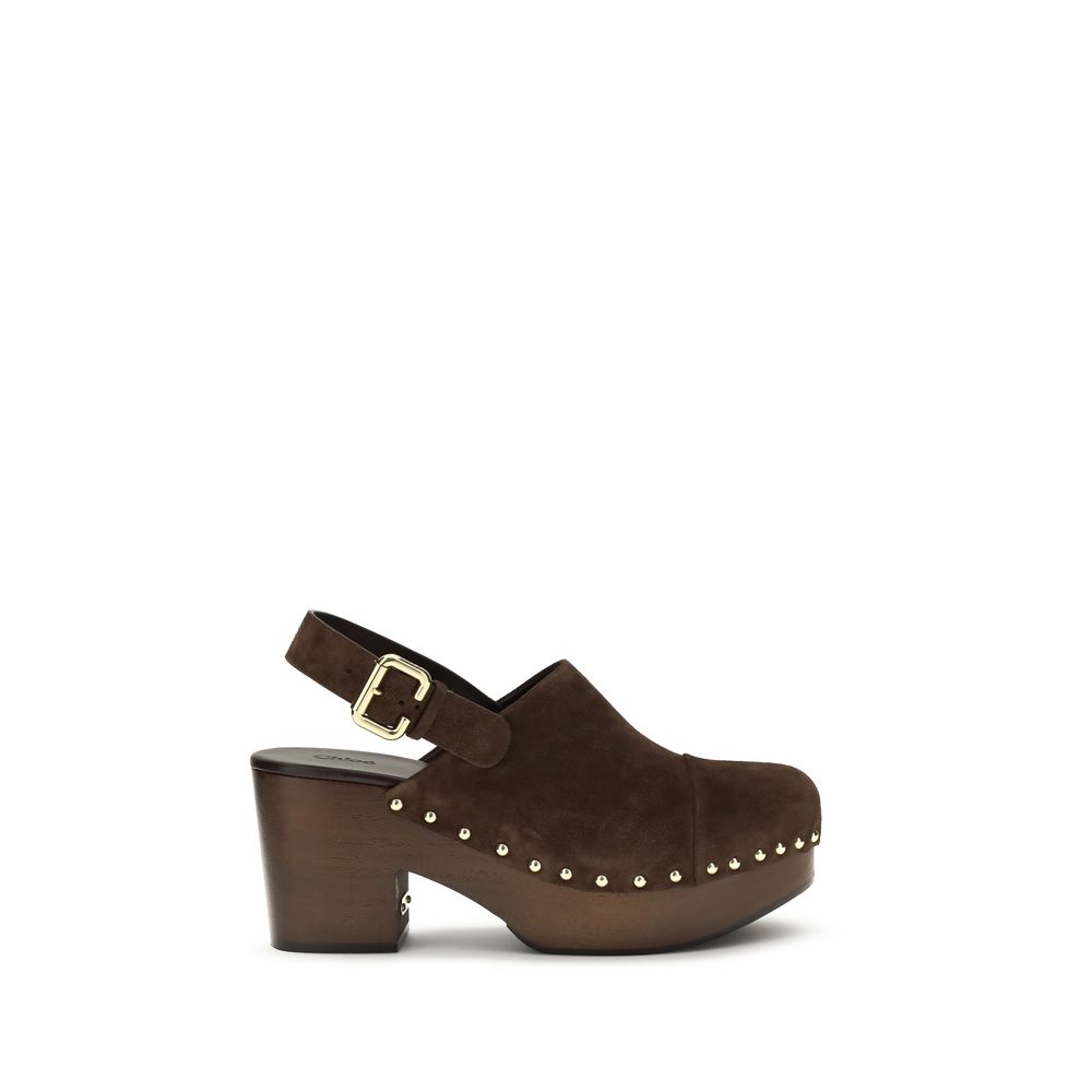 ChloƩ Brown Calf Leather Bos Taurus Clogs