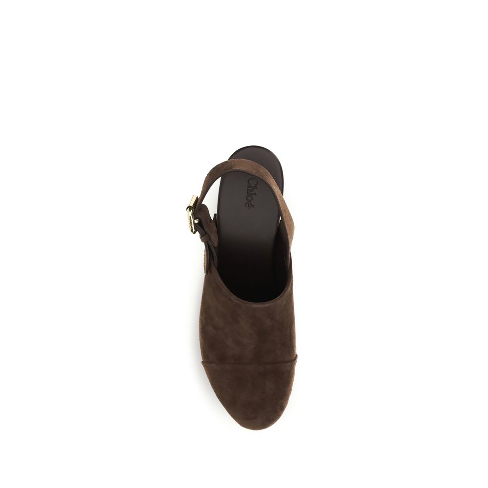 ChloƩ Brown Calf Leather Bos Taurus Clogs - Image 4