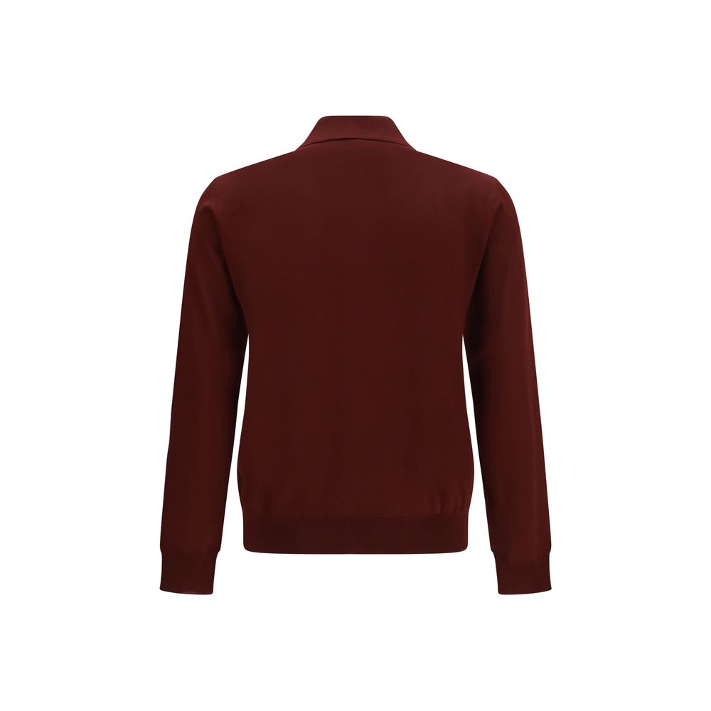 Valentino Bordeaux Wool Oves Aries Polo Shirt - Image 2