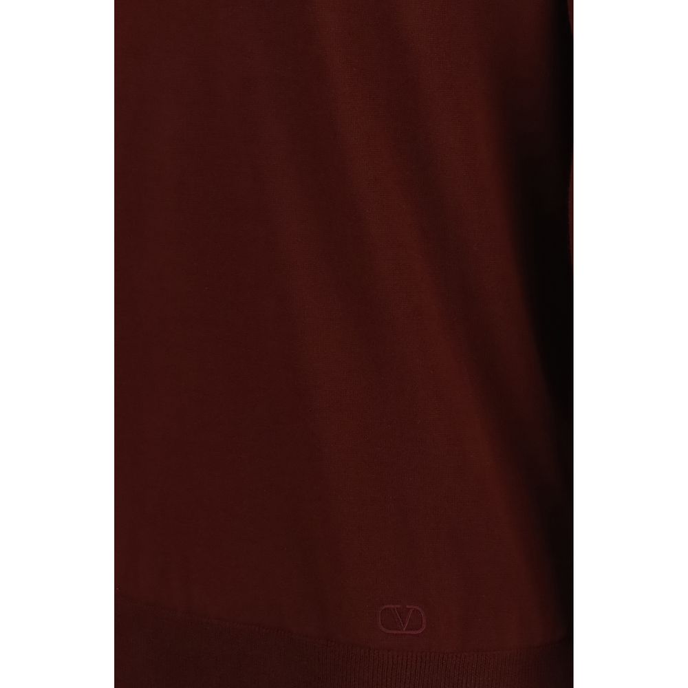 Valentino Bordeaux Wool Oves Aries Polo Shirt - Image 3