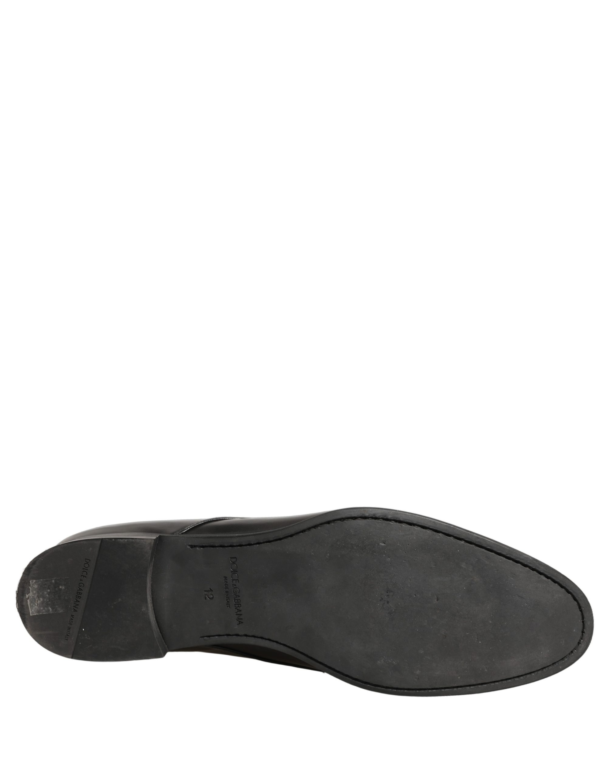 Dolce & Gabbana Black Leather Men Derby Dress Formal Shoes - Image 8