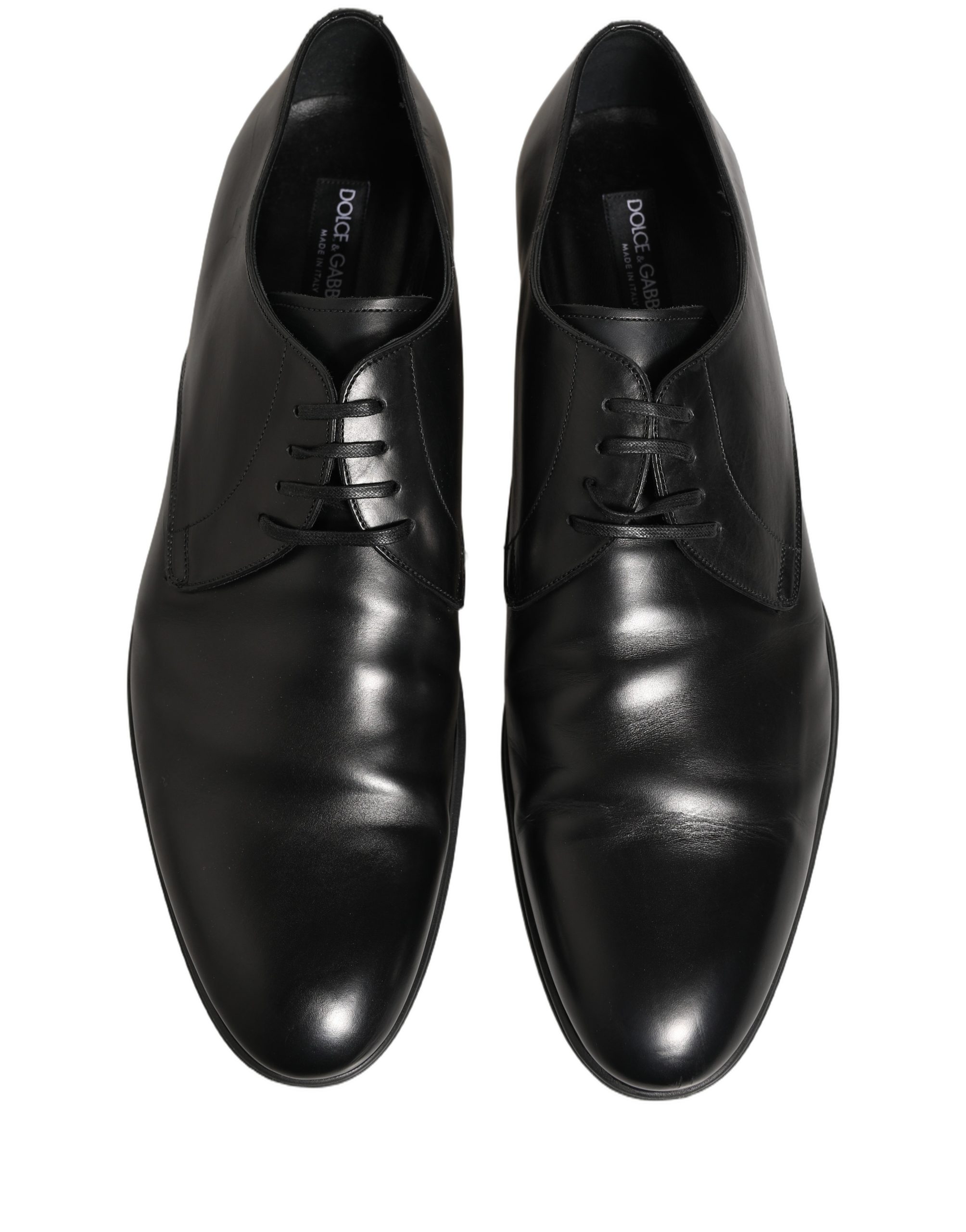 Dolce & Gabbana Black Leather Men Derby Dress Formal Shoes - Image 4