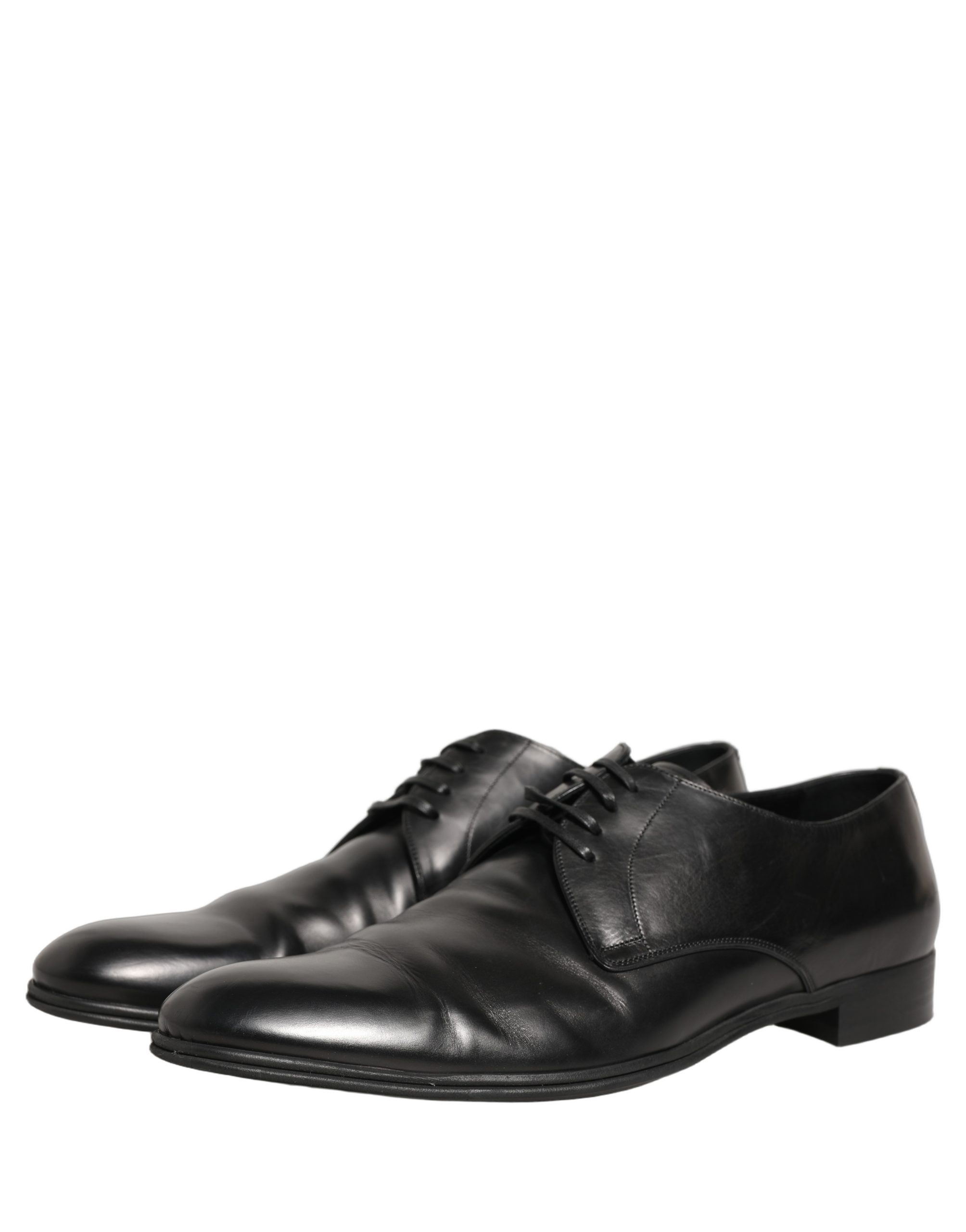 Dolce & Gabbana Black Leather Men Derby Dress Formal Shoes - Image 5