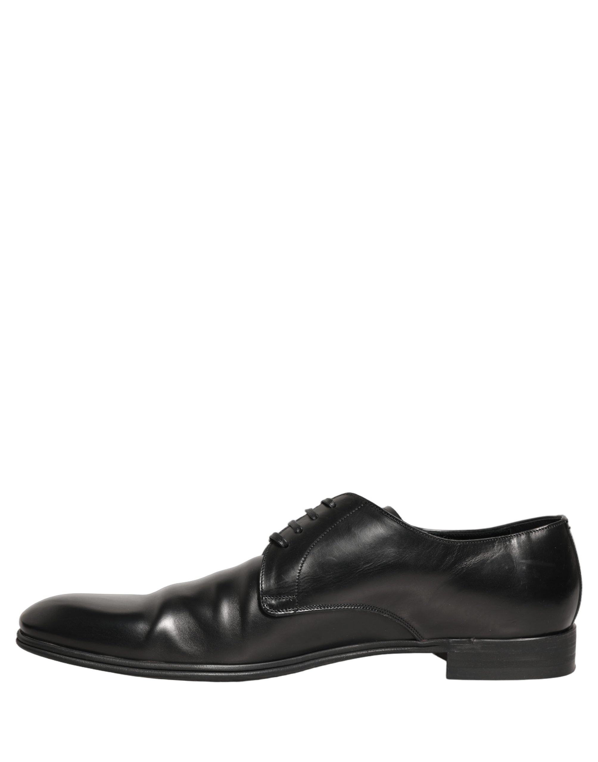 Dolce & Gabbana Black Leather Men Derby Dress Formal Shoes - Image 7
