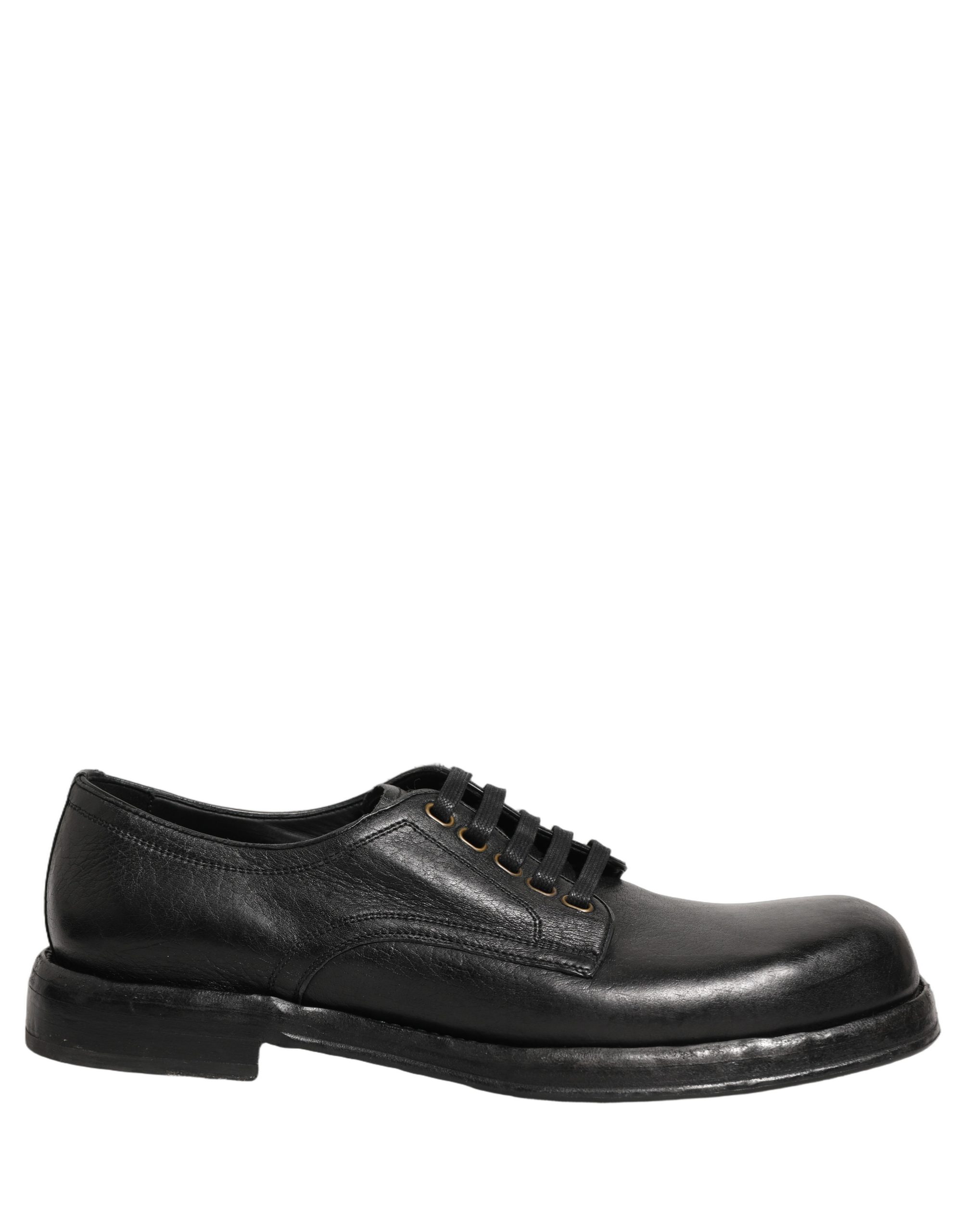 Dolce & Gabbana Black Leather Lace Up Derby Dress Men Shoes - Image 2