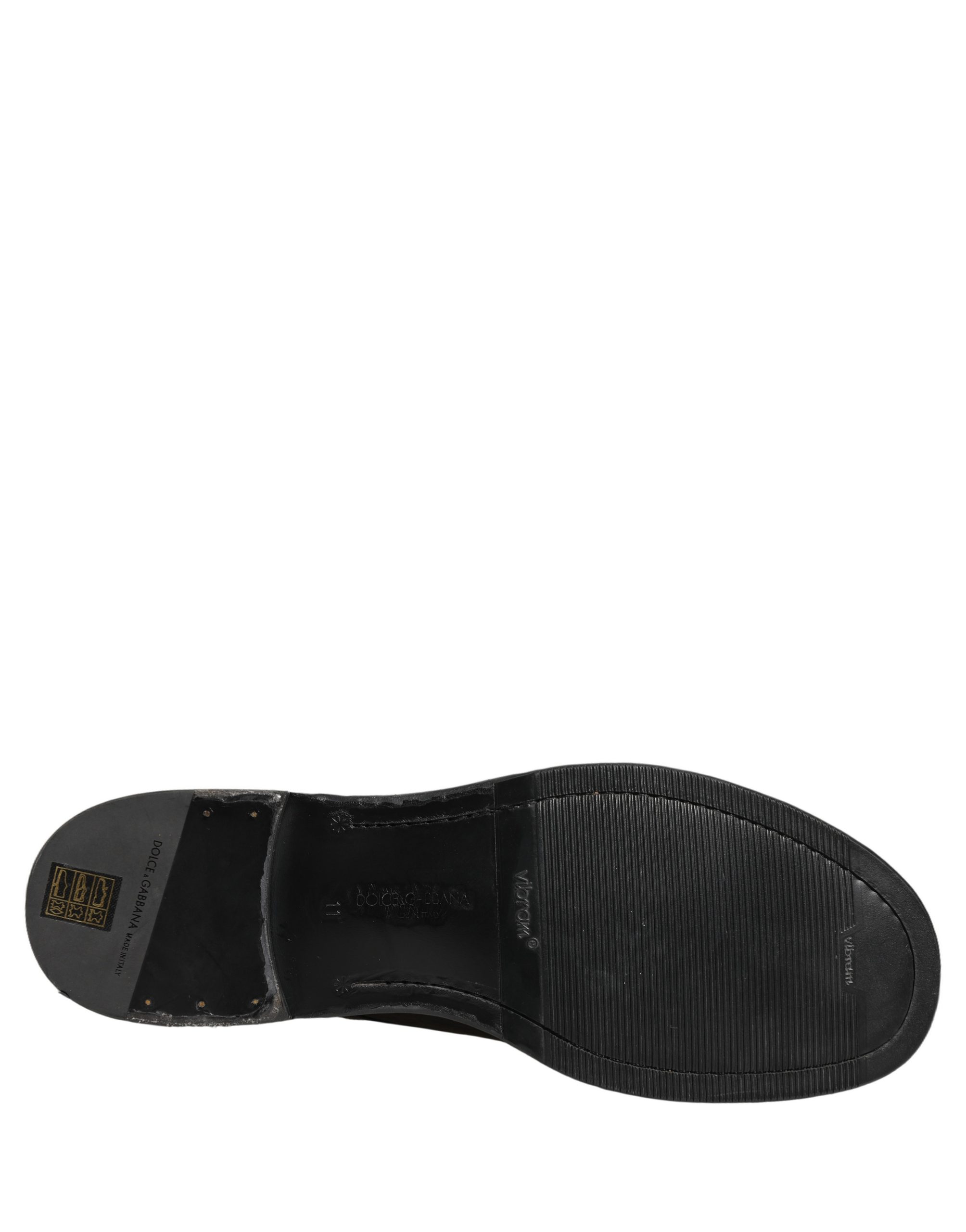 Dolce & Gabbana Black Leather Lace Up Derby Dress Men Shoes - Image 8