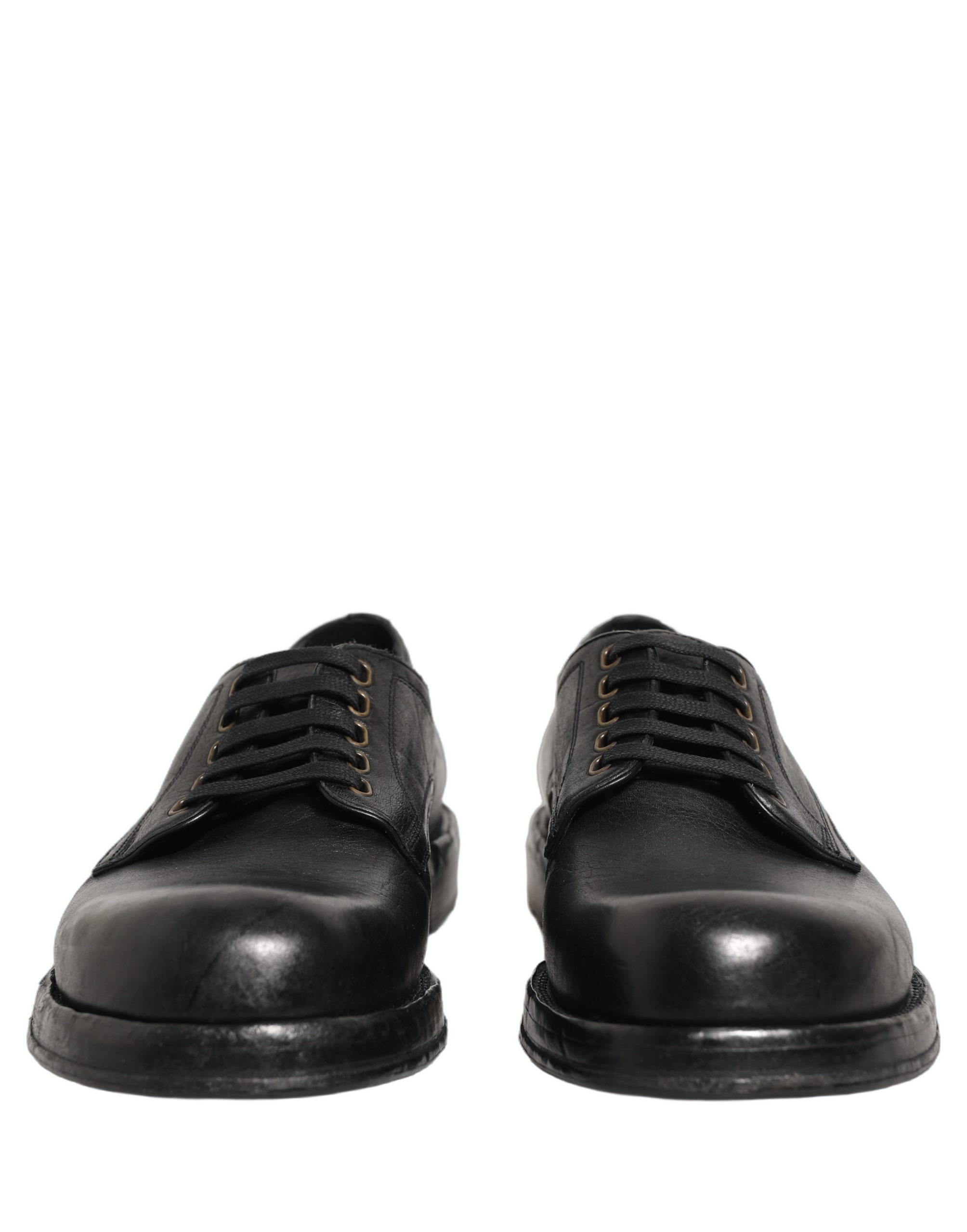 Dolce & Gabbana Black Leather Lace Up Derby Dress Men Shoes - Image 5