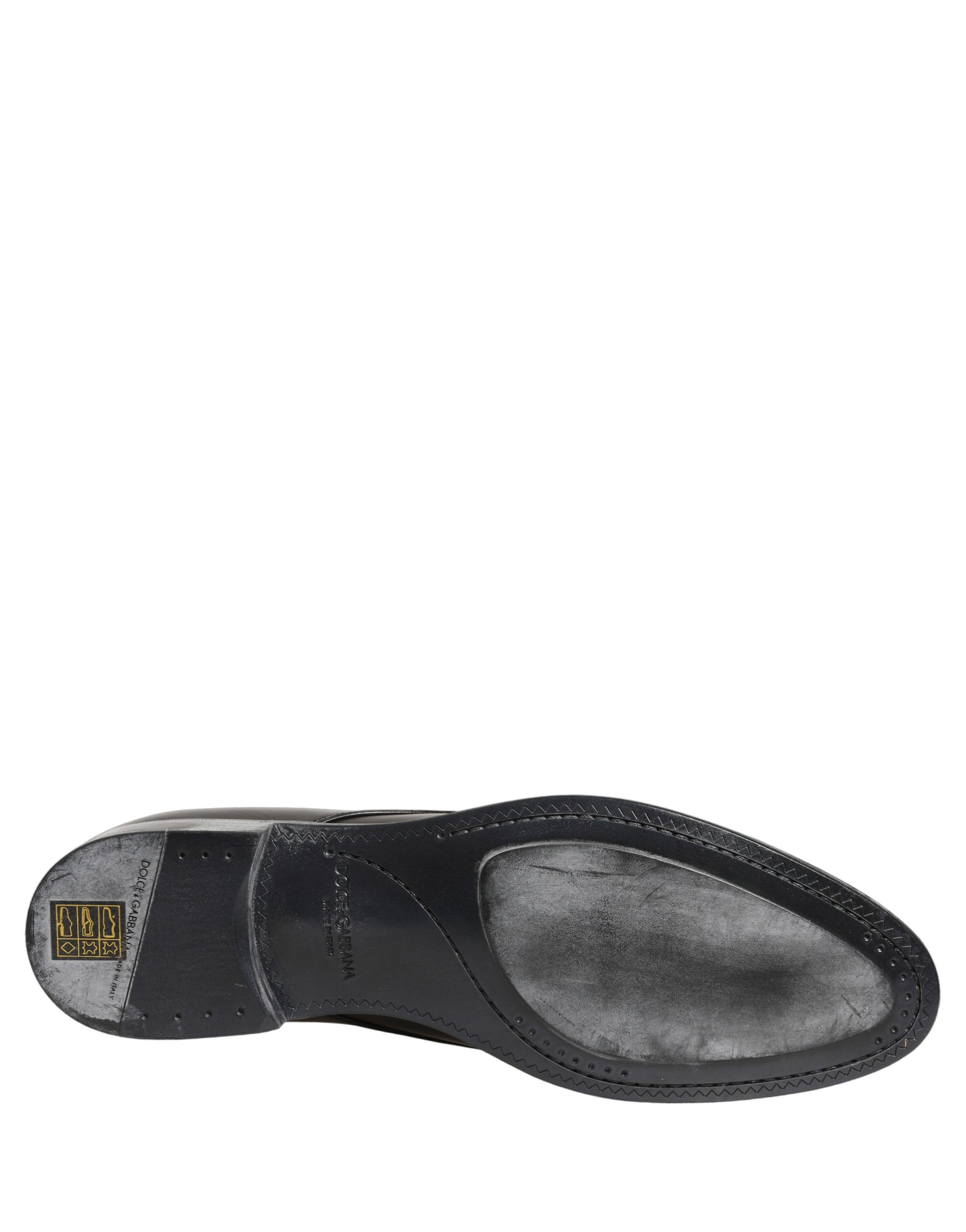 Dolce & Gabbana Dress Black Leather Lace Up Derby Men Shoes - Image 8
