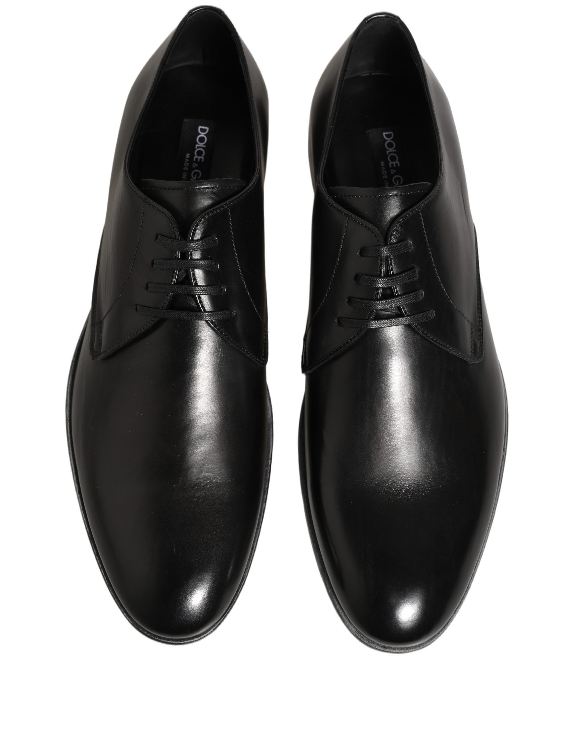 Dolce & Gabbana Dress Black Leather Lace Up Derby Men Shoes - Image 4