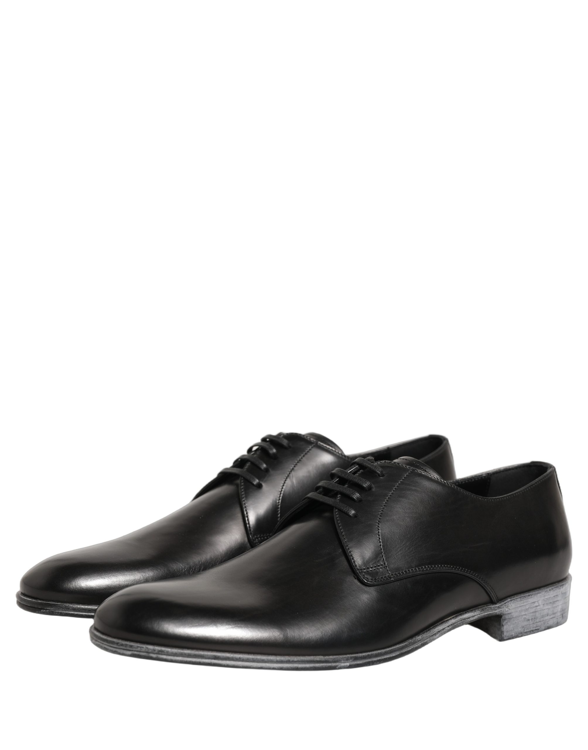 Dolce & Gabbana Dress Black Leather Lace Up Derby Men Shoes - Image 5