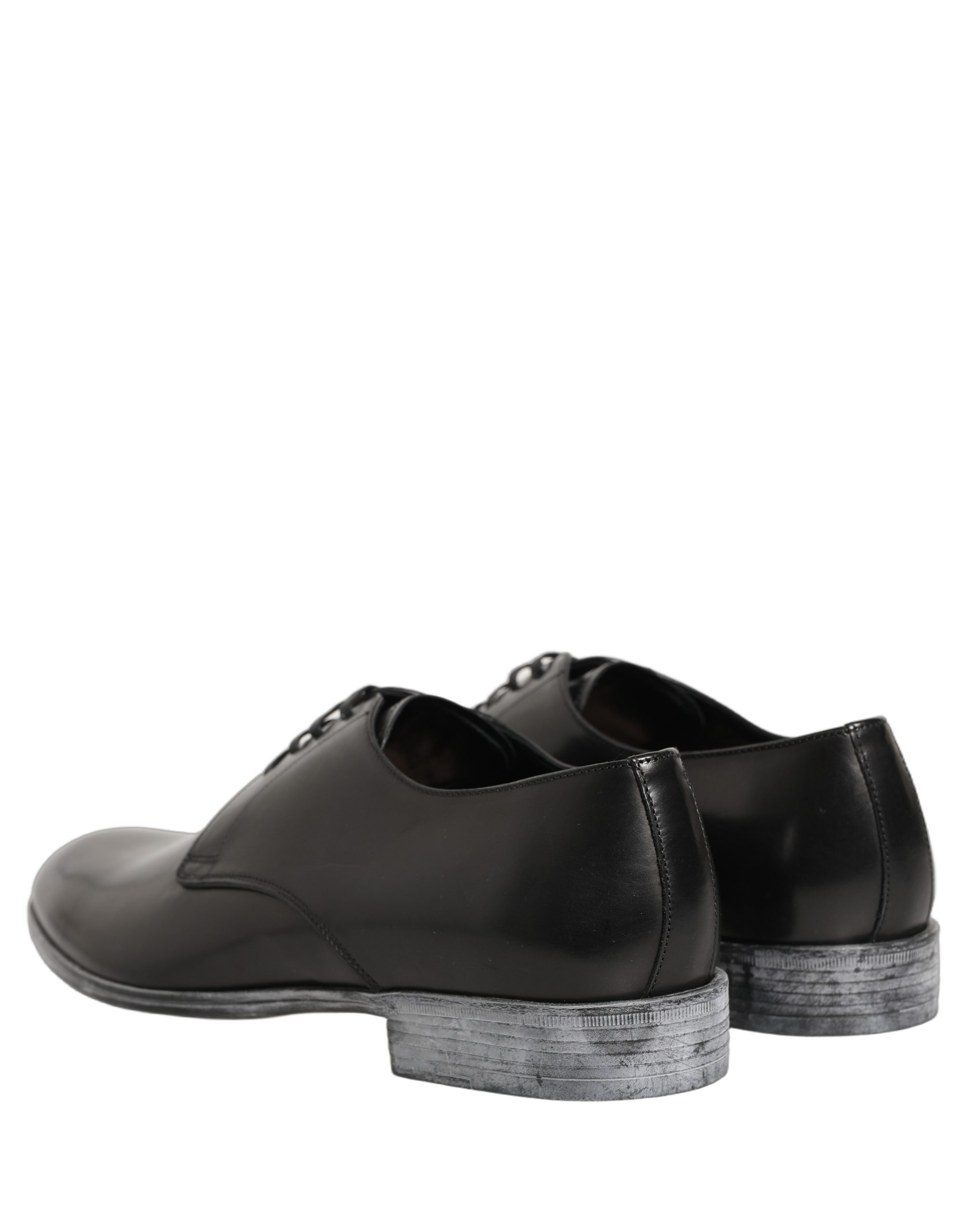 Dolce & Gabbana Dress Black Leather Lace Up Derby Men Shoes - Image 6