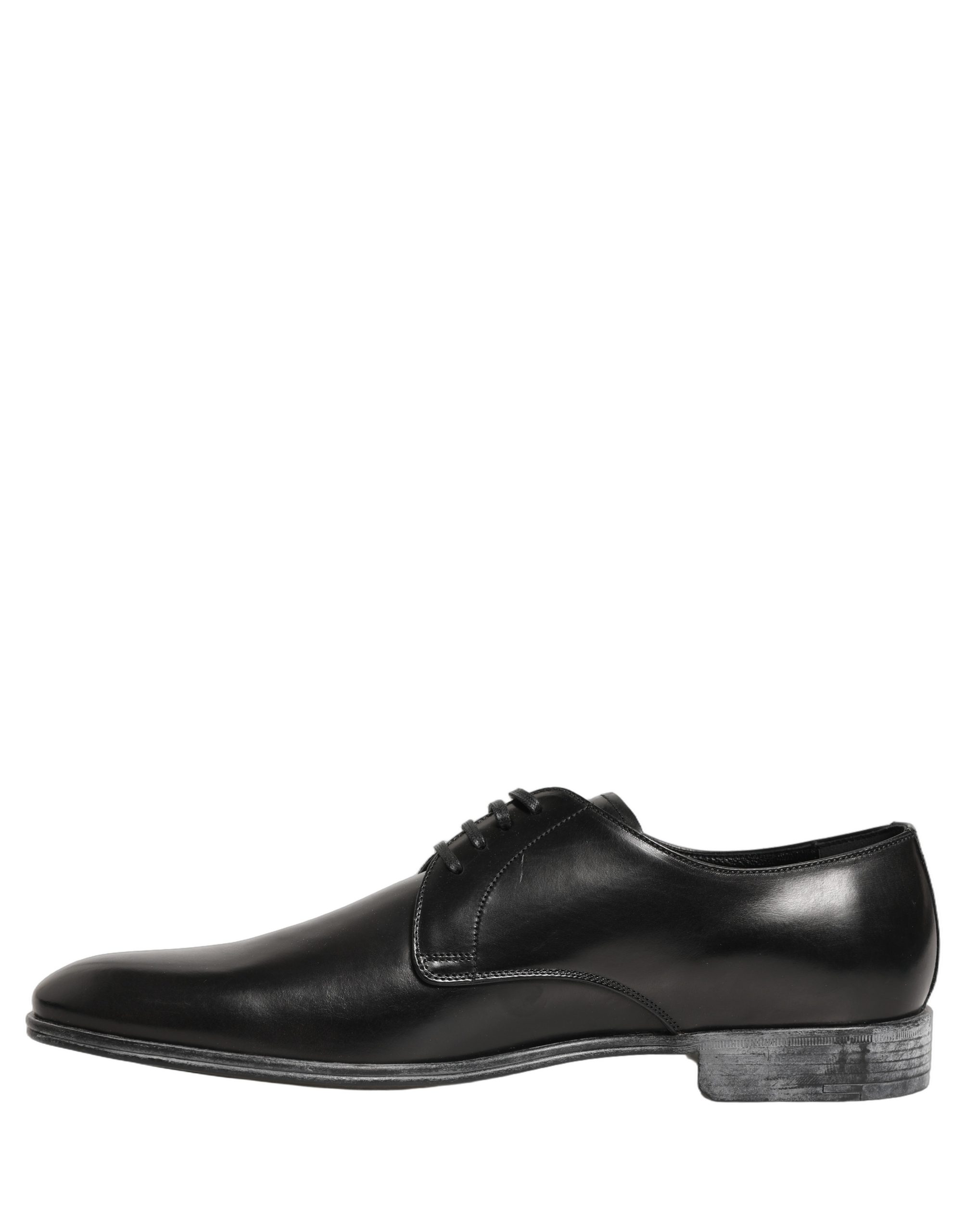 Dolce & Gabbana Dress Black Leather Lace Up Derby Men Shoes - Image 7