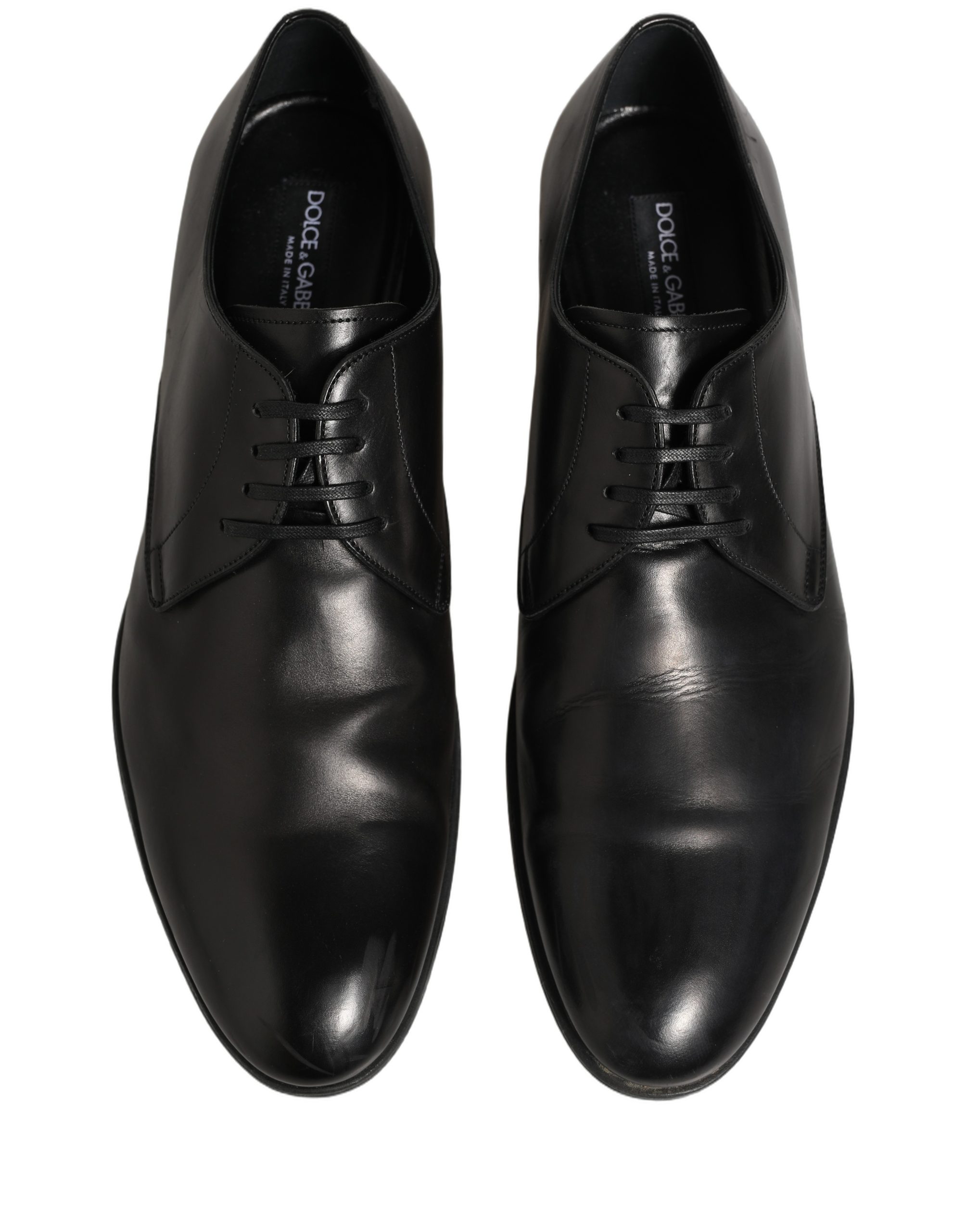 Dolce & Gabbana Dress Black Leather Lace Up Derby Shoes - Image 4